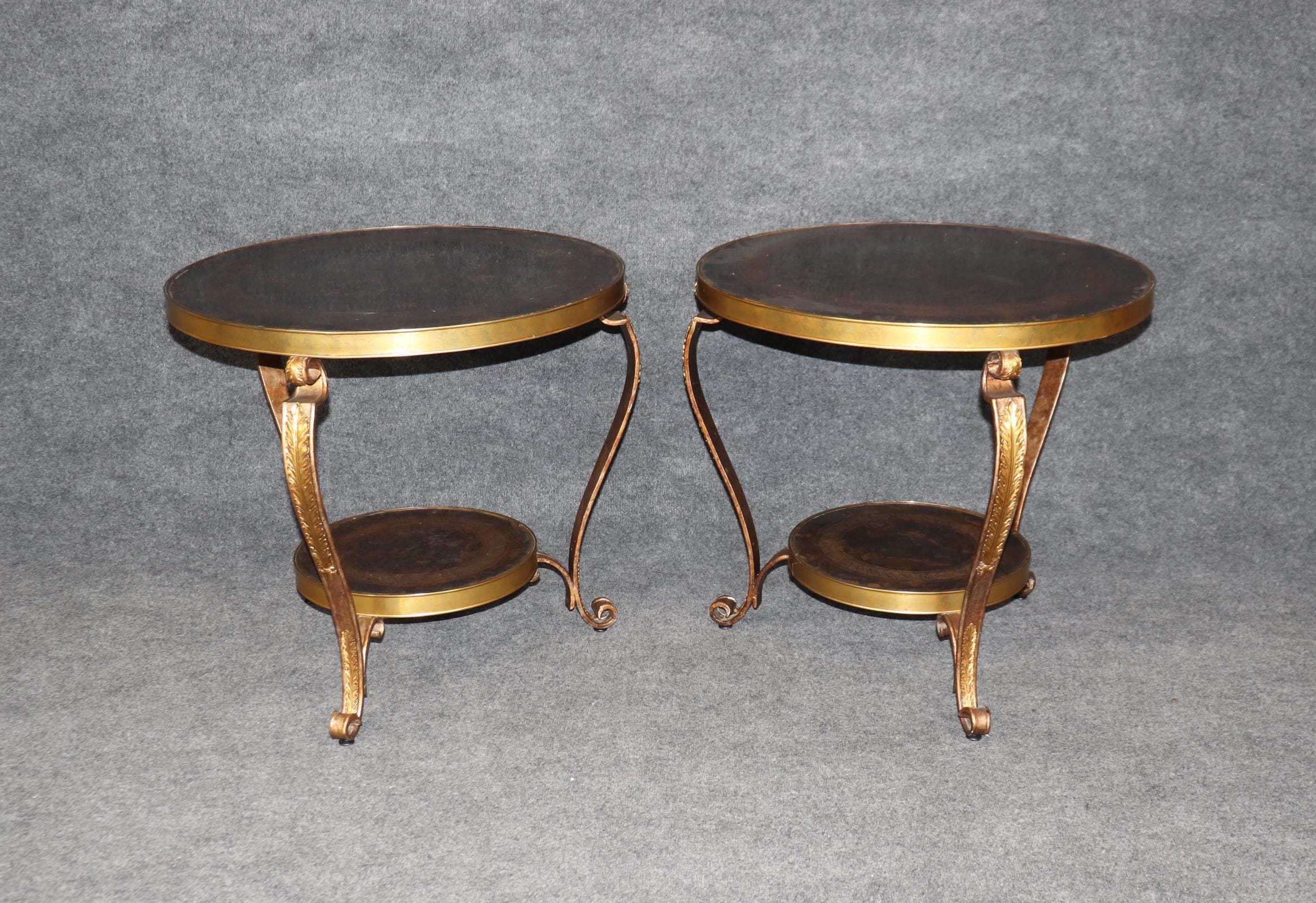 Vintage Directoire Style Gueridon Tables: Century Accent Tables, Pair