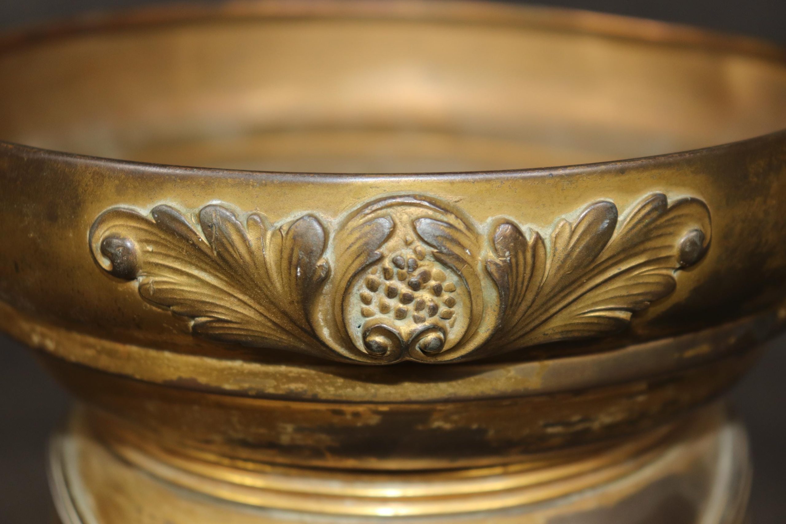 Vintage Art Nouveau Gilt Metal Figural Urn Vase: Entryway Decor - Image 10