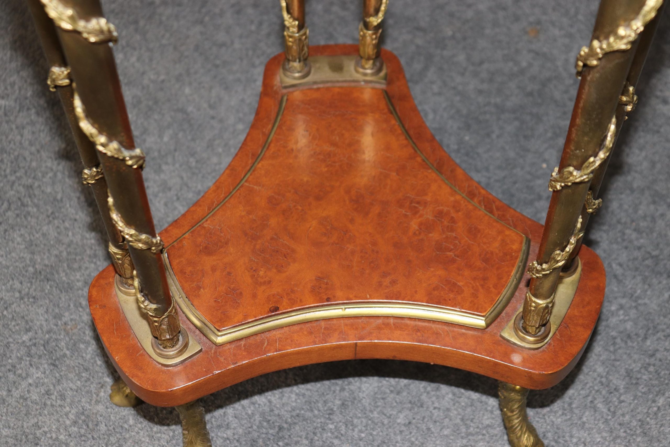 French Louis XV Style Marble Top Side Table: Adam Weisweiler Manner - Image 7