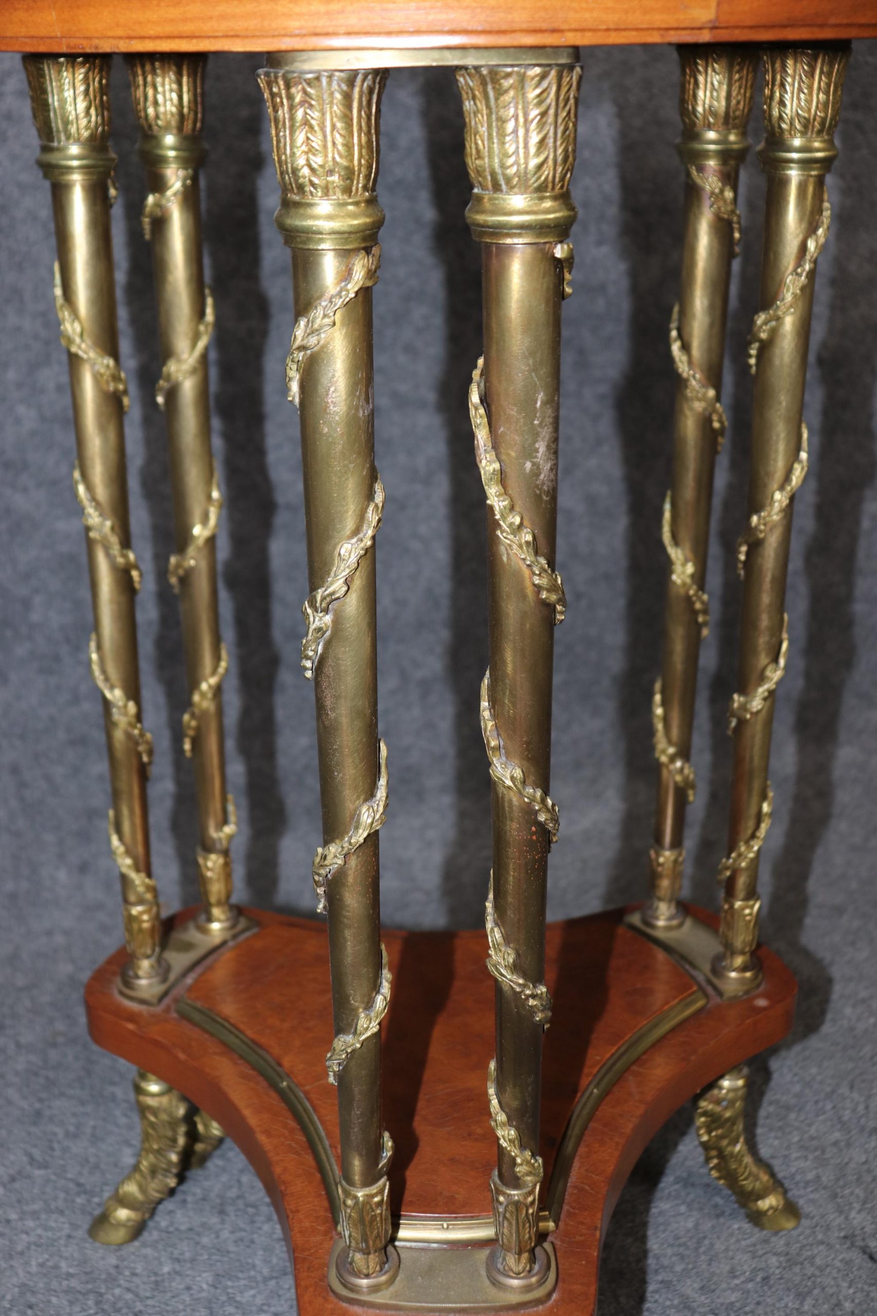 French Louis XV Style Marble Top Side Table: Adam Weisweiler Manner - Image 9