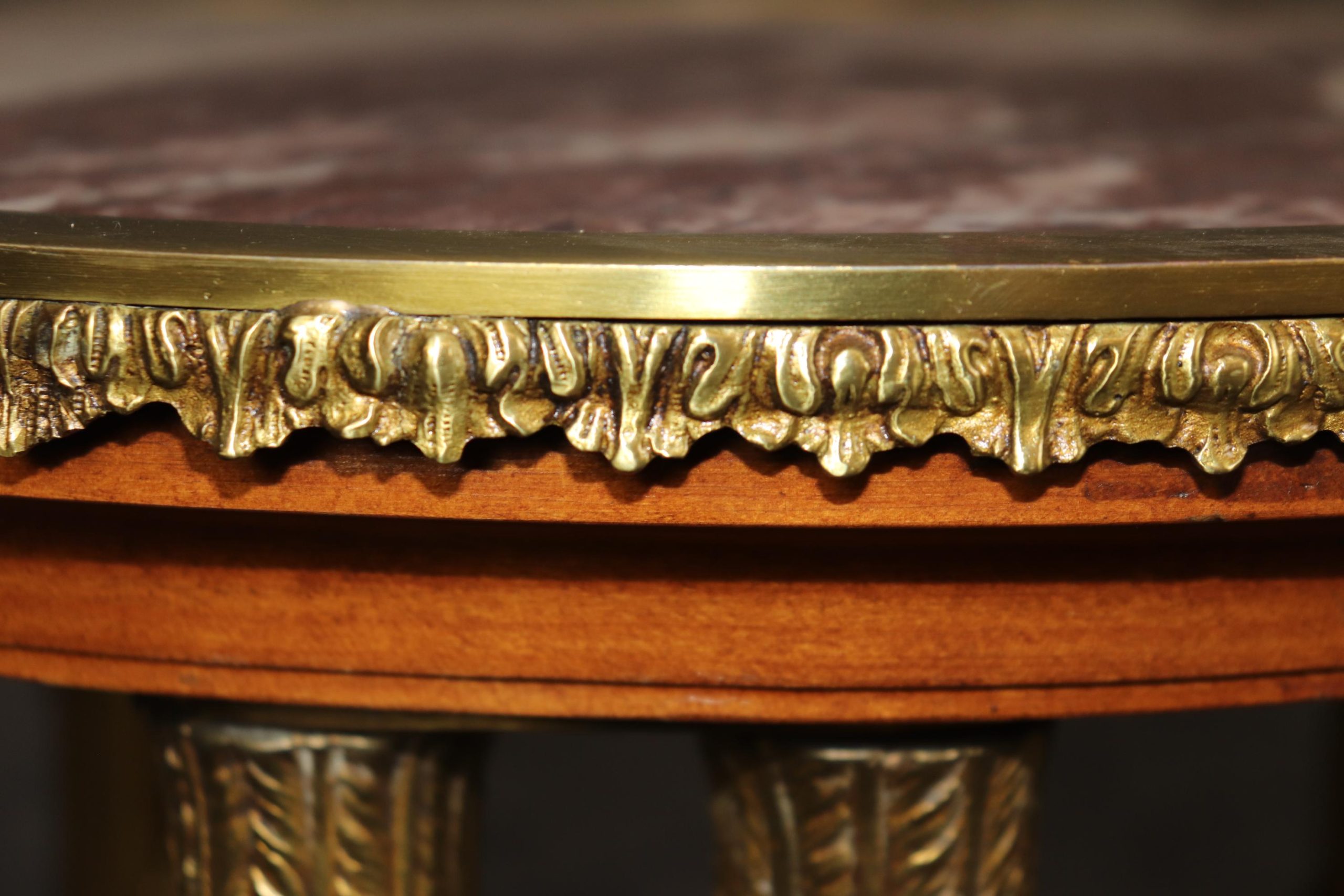 French Louis XV Style Marble Top Side Table: Adam Weisweiler Manner - Image 10