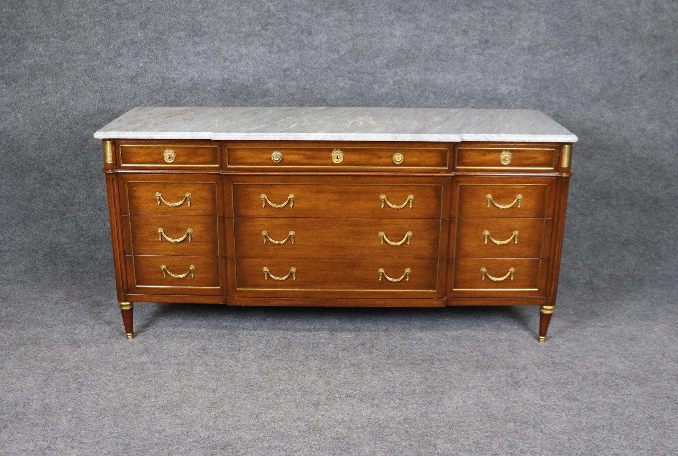 Maison Jansen Louis XVI Style Marble Top Dresser, Commode