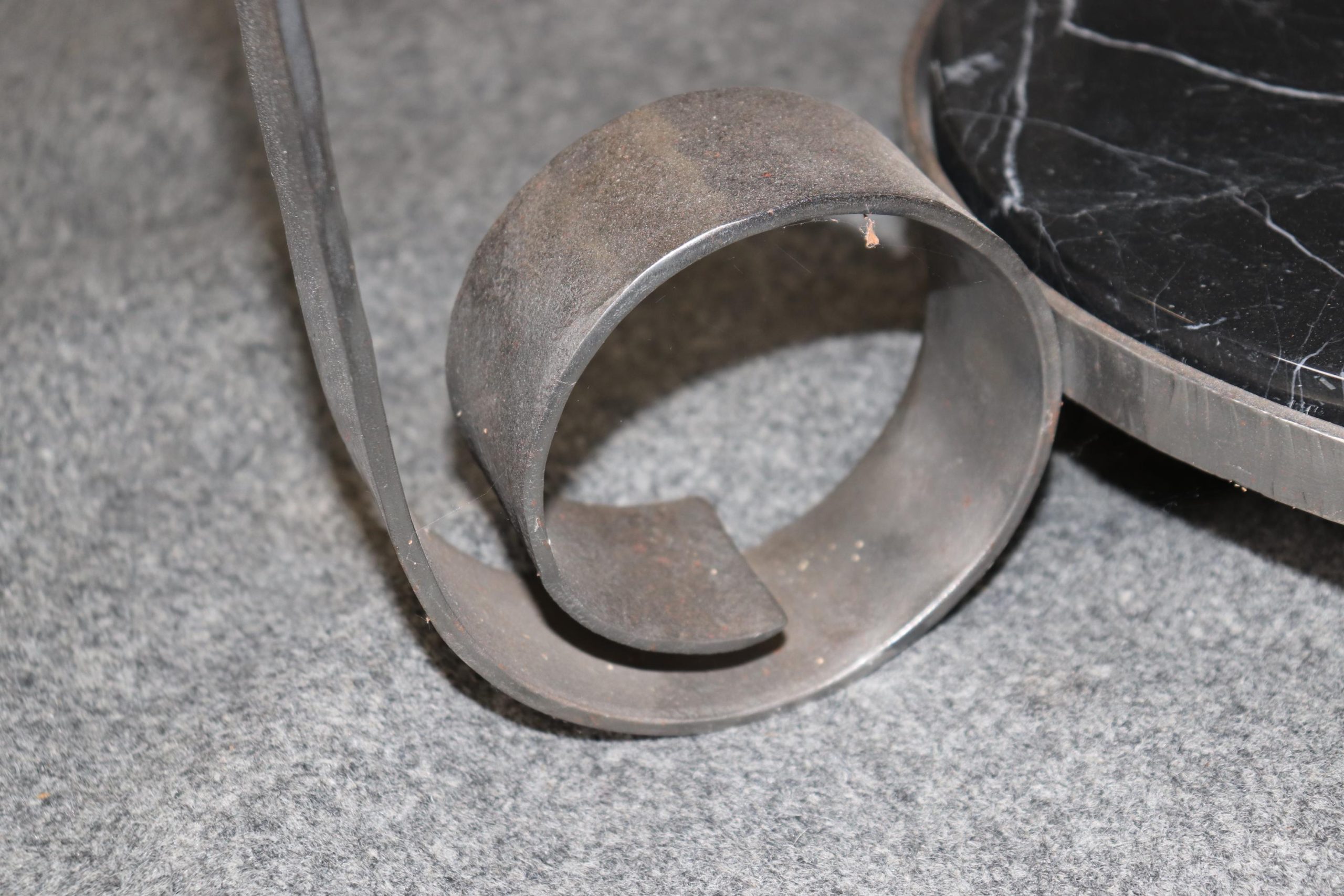 Vintage French Art Deco Marble Top End Tables: Pair of Accent Tables - Image 8