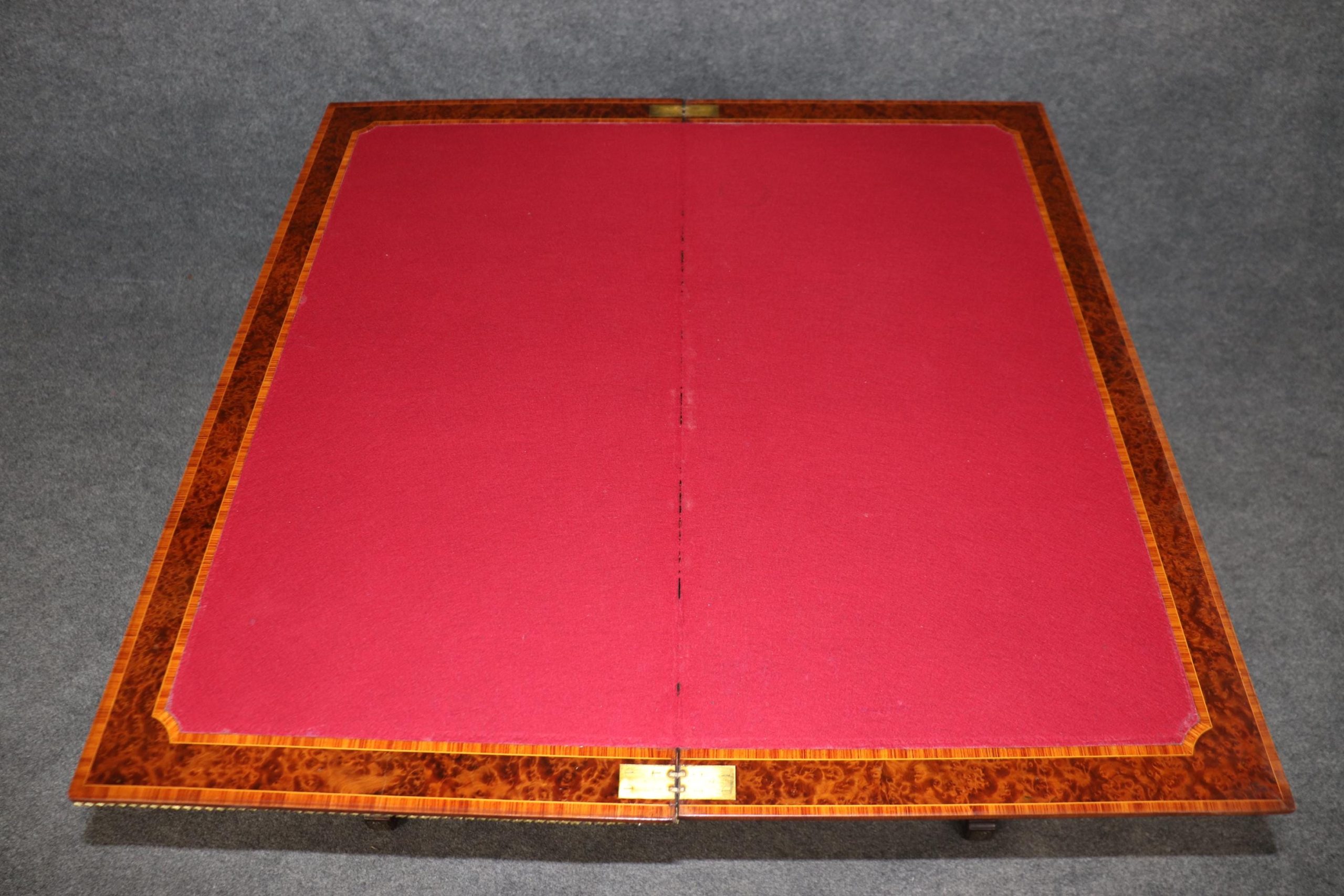 Antique French Napoleonic Style Inlaid Flip Top Game Table - Image 6