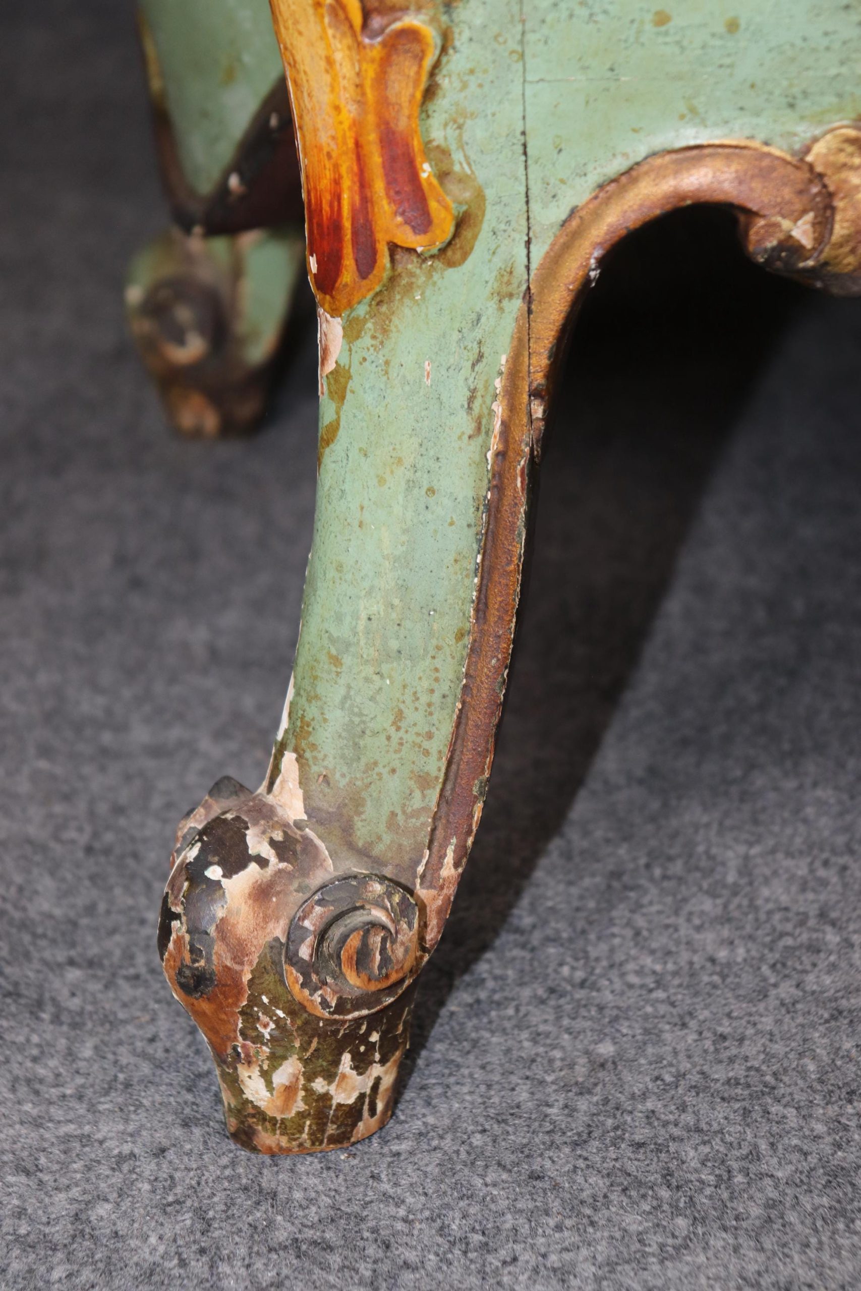 Antique 19th Century Venetian Bombe Commode: Painted Chest of Drawers - Image 7