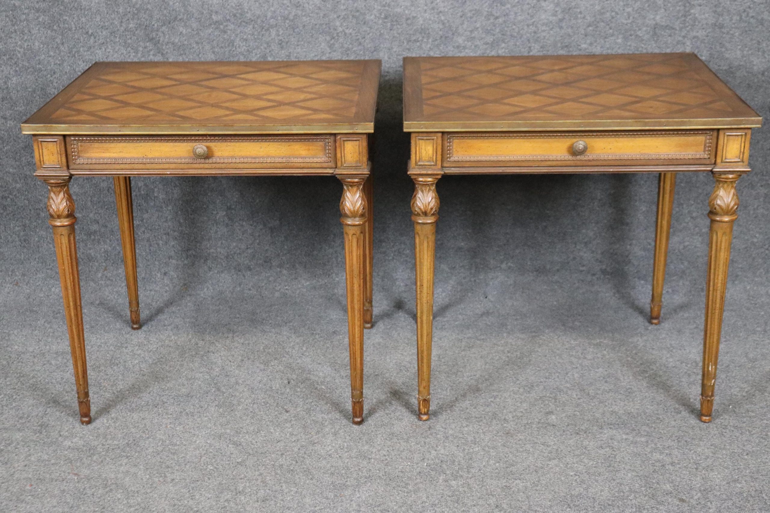 Pair of Antique Louis XVI Style Inlaid End Tables - Image 2
