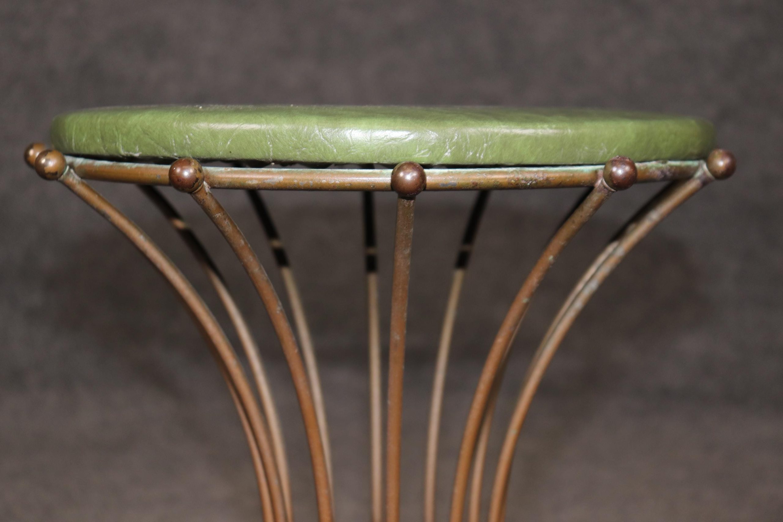 Vintage Hollywood Regency Brass Stool: Mid-Century Modern Footstool - Image 4