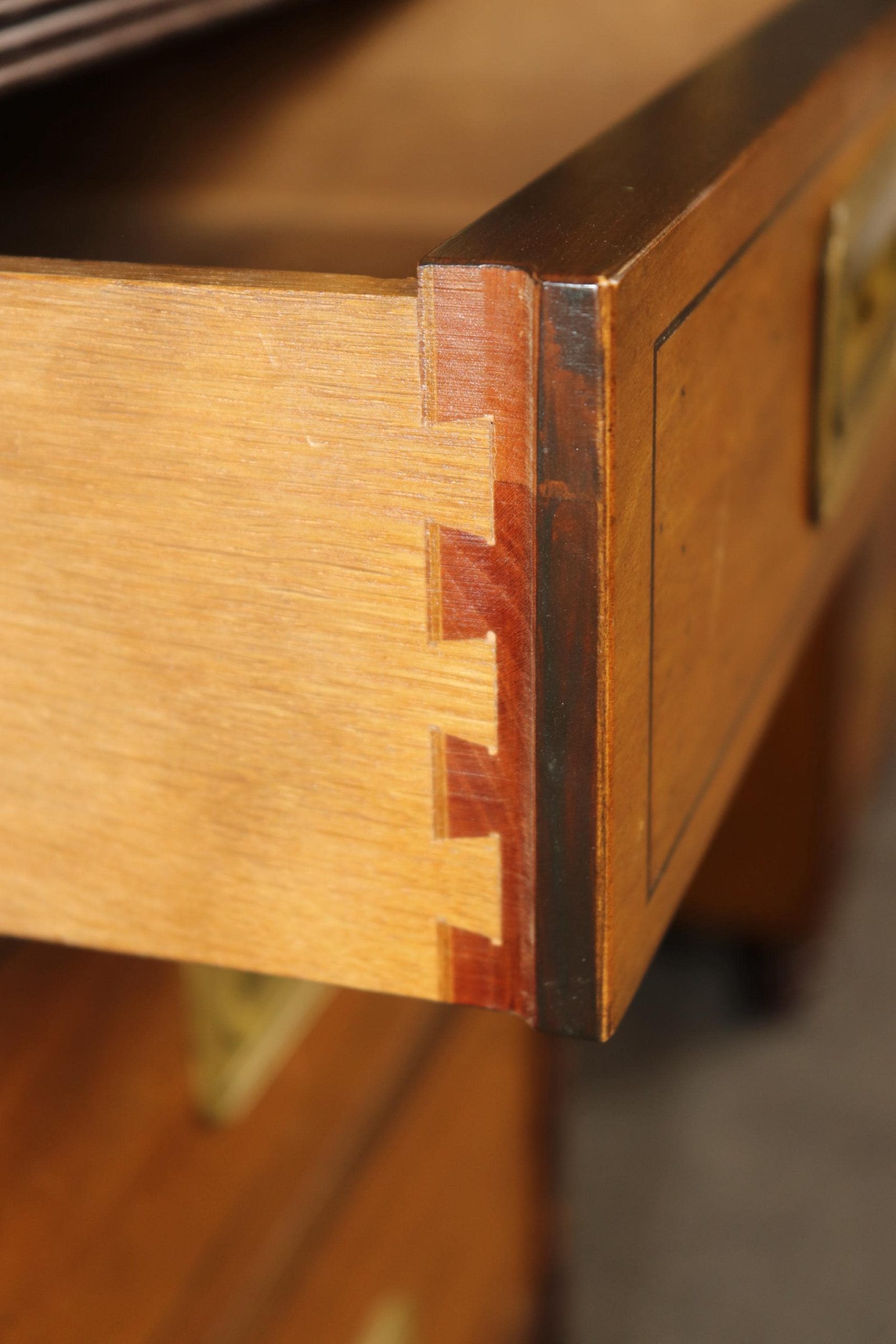 Vintage Baker Furniture Campaign Style Leather Top Desk - Image 6