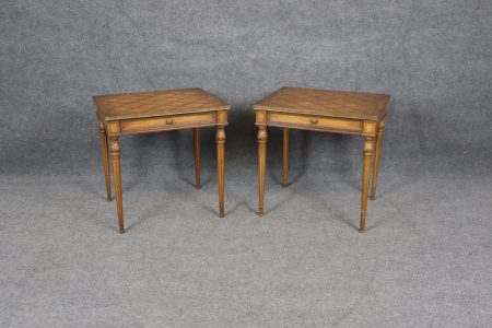 Pair of Antique Louis XVI Style Inlaid End Tables
