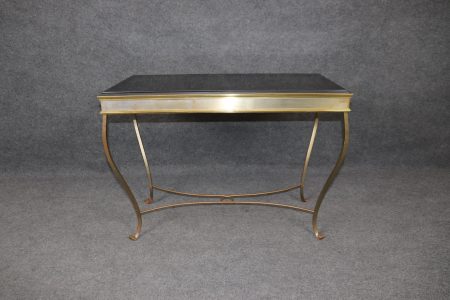Vintage Hollywood Regency Slate Top Coffee Table - Metal Base