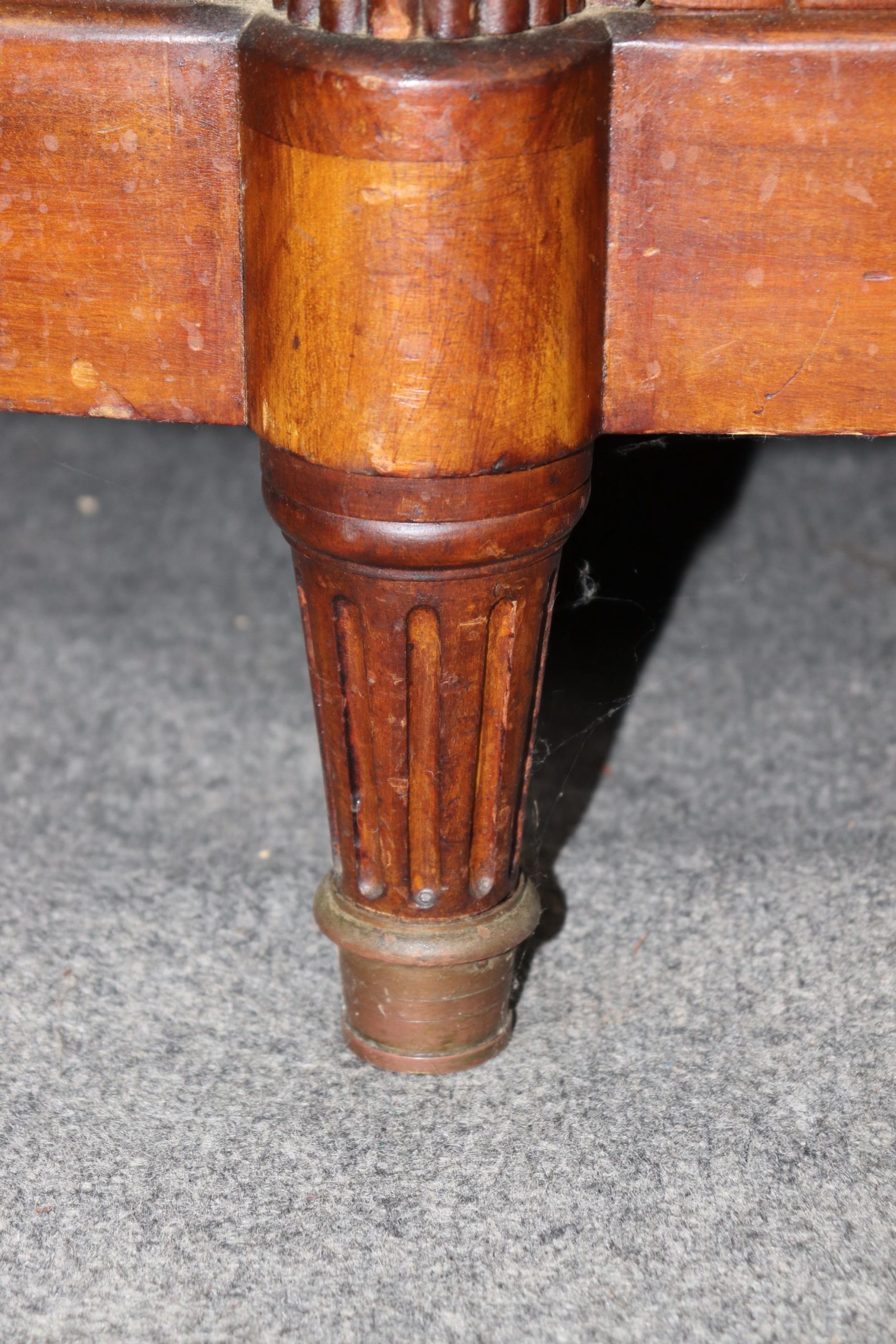 Antique French Louis XVI Style Marble Top Walnut Server - Image 6