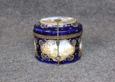 Antique Royal Vienna Jewelry Casket: 19th Century Trinket Box with Key