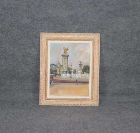 Vintage French Oil Painting: Paris Cityscape on Canvas, Signed Koslowsky
