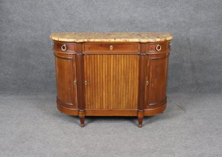 Antique French Louis XVI Style Marble Top Walnut Server
