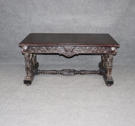 Antique American Victorian Carved Griffin Desk attributed to R.J. Horner