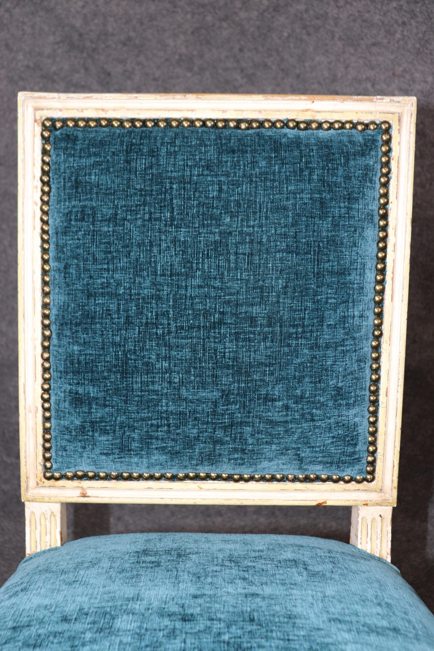 Pair of French Louis XVI Style Distressed Painted Accent Chairs - Image 8