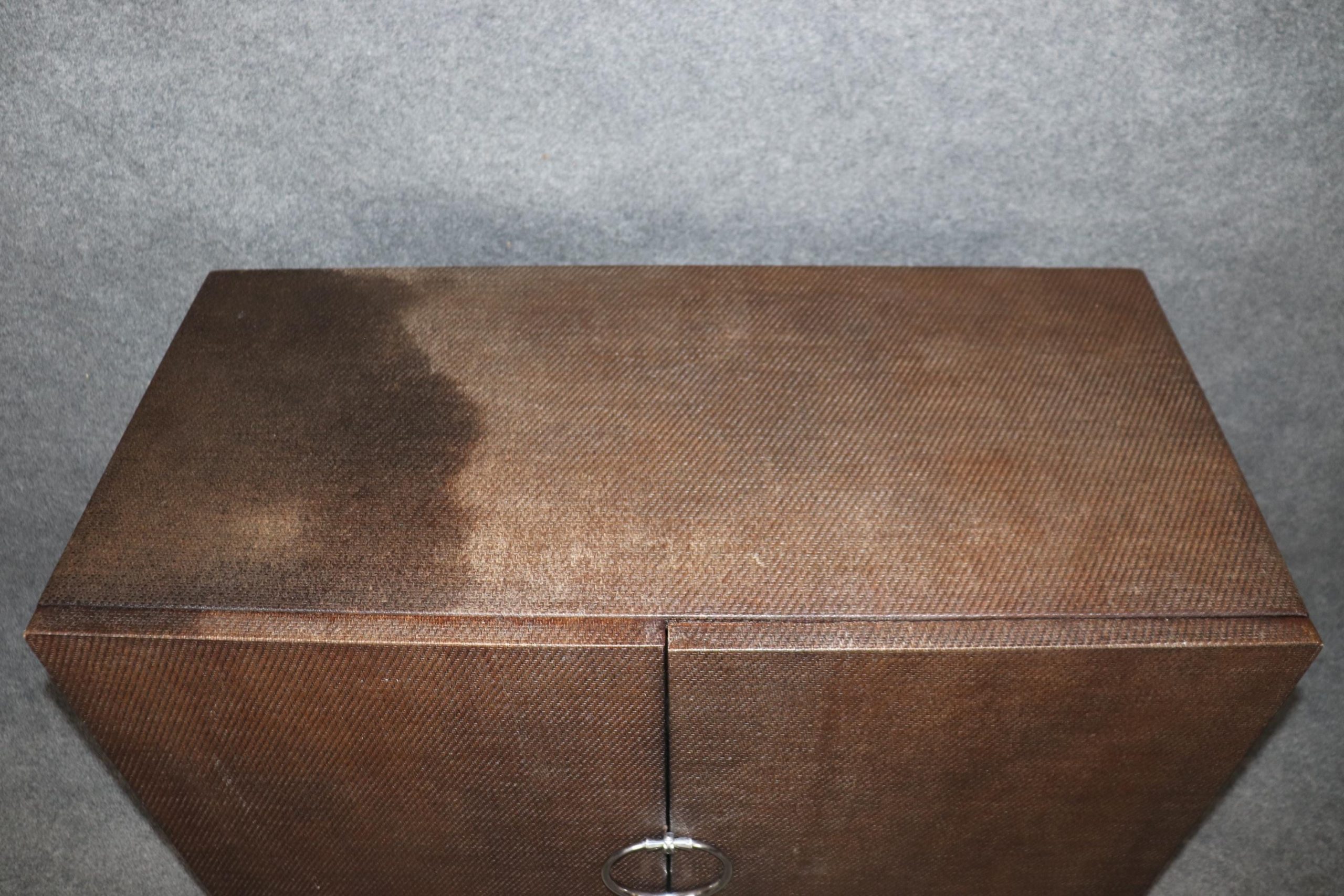 Pair Vintage Canvas Wrapped Commodes: Post Modern Cabinets - Image 7