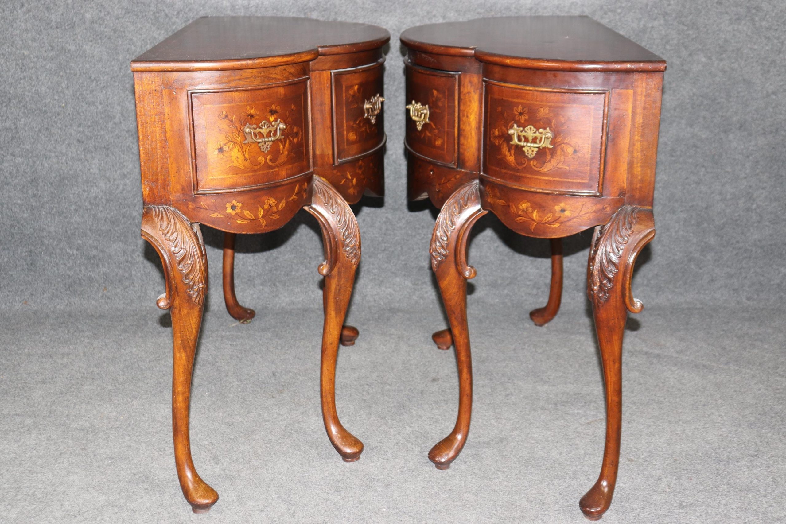 Vintage Inlaid Edwardian Style Console Tables by John Richard: Pair Accent Tables - Image 4