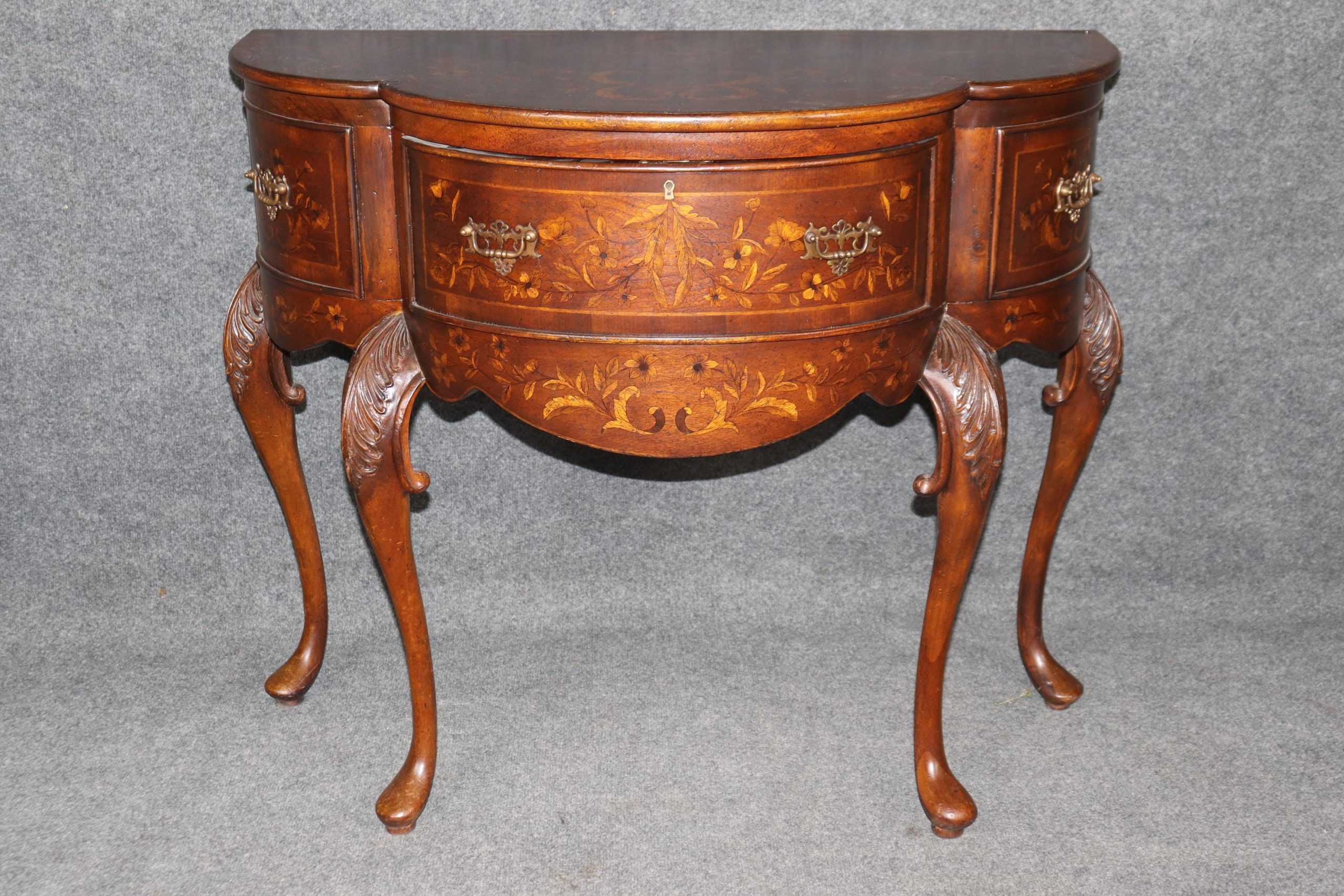 Vintage Inlaid Edwardian Style Console Tables by John Richard: Pair Accent Tables - Image 5