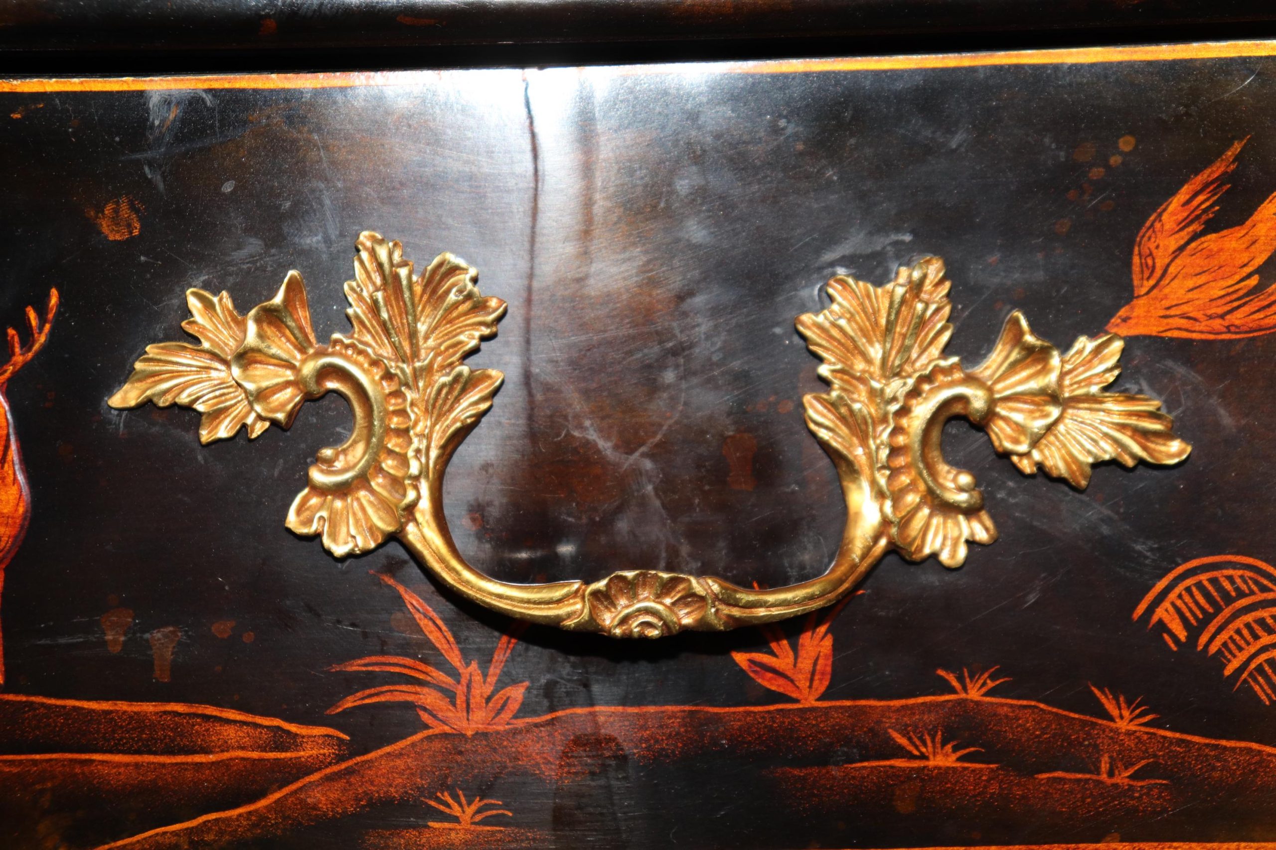 Vintage Maitland Smith Chinoiserie Commodes: Louis XV Style Pair - Image 8