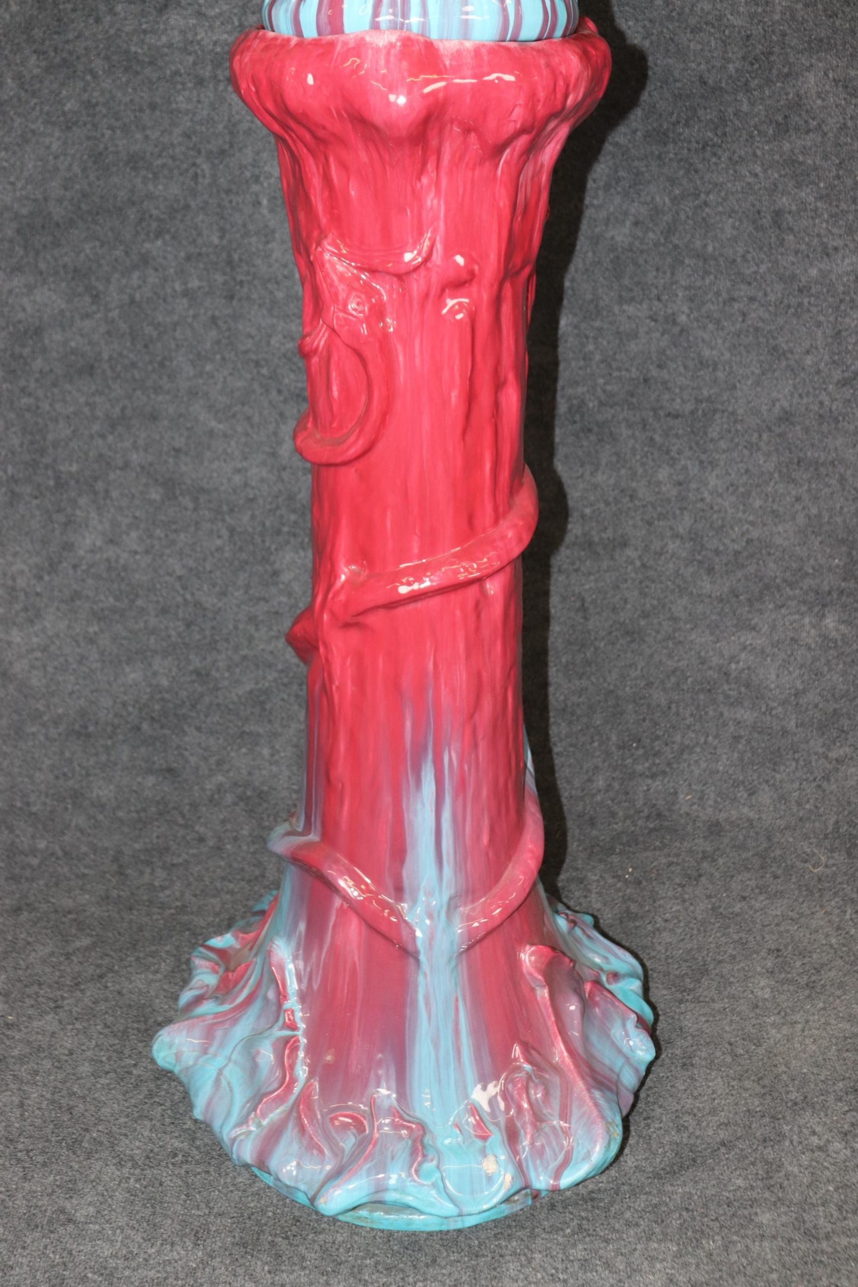 Antique 19th Century Monumental Pair of Majolica Planters, Jardiniere - Image 7