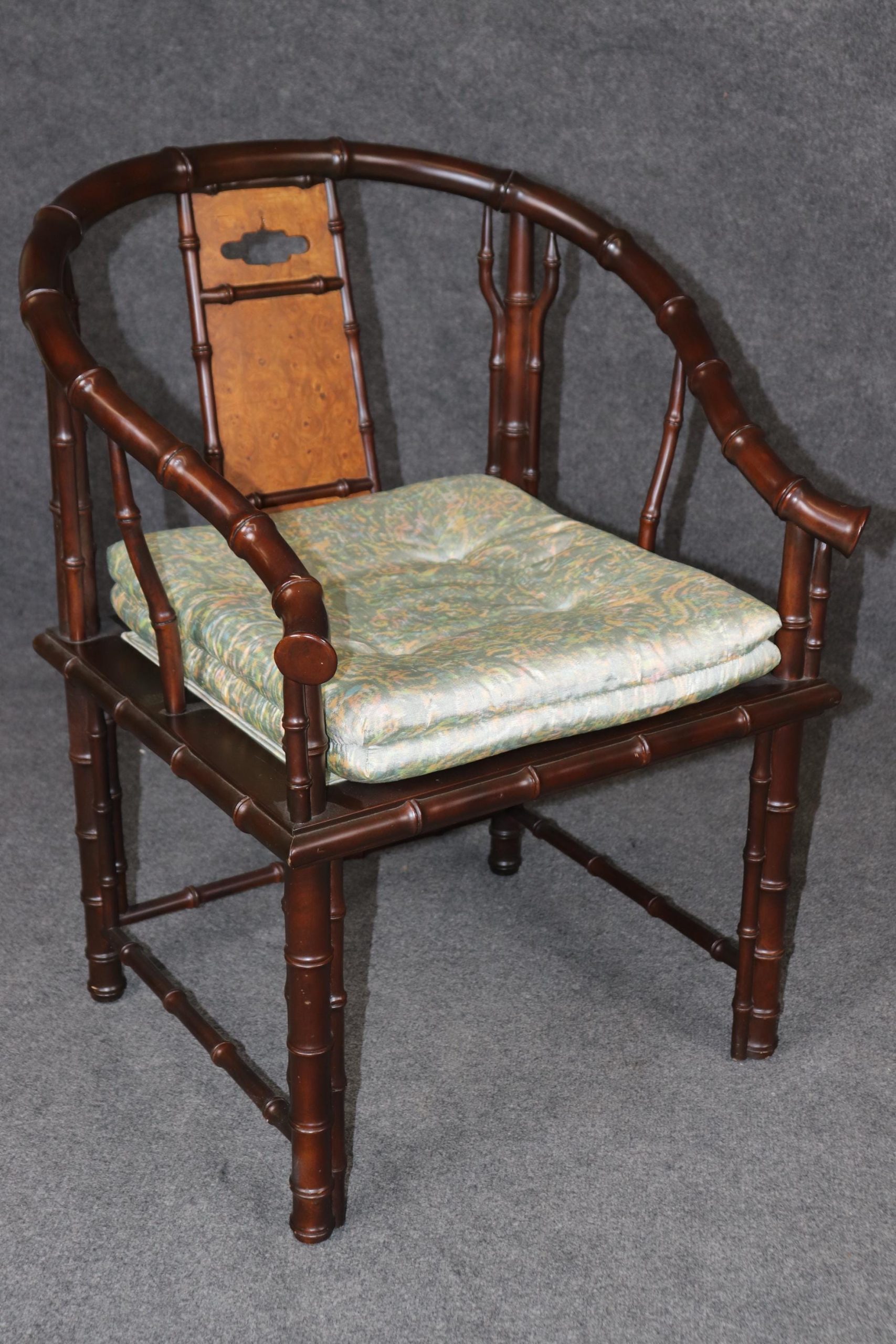 Vintage Hollywood Regency Faux Bamboo Armchairs by Interior Crafts - Image 5