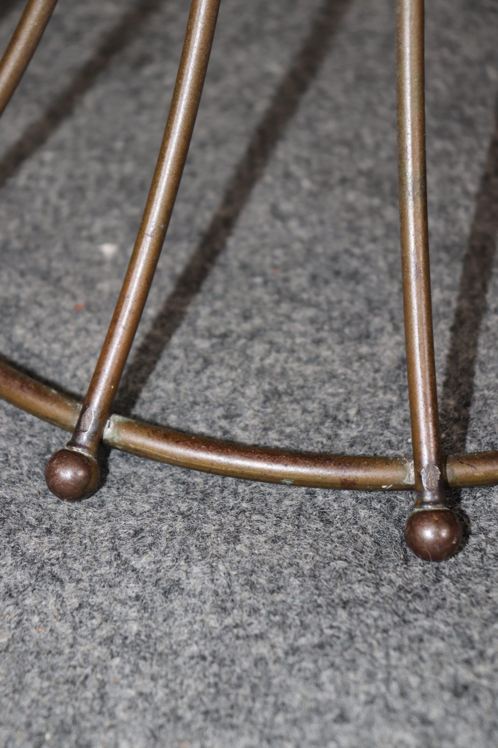 Vintage Hollywood Regency Brass Stool: Mid-Century Modern Footstool - Image 7