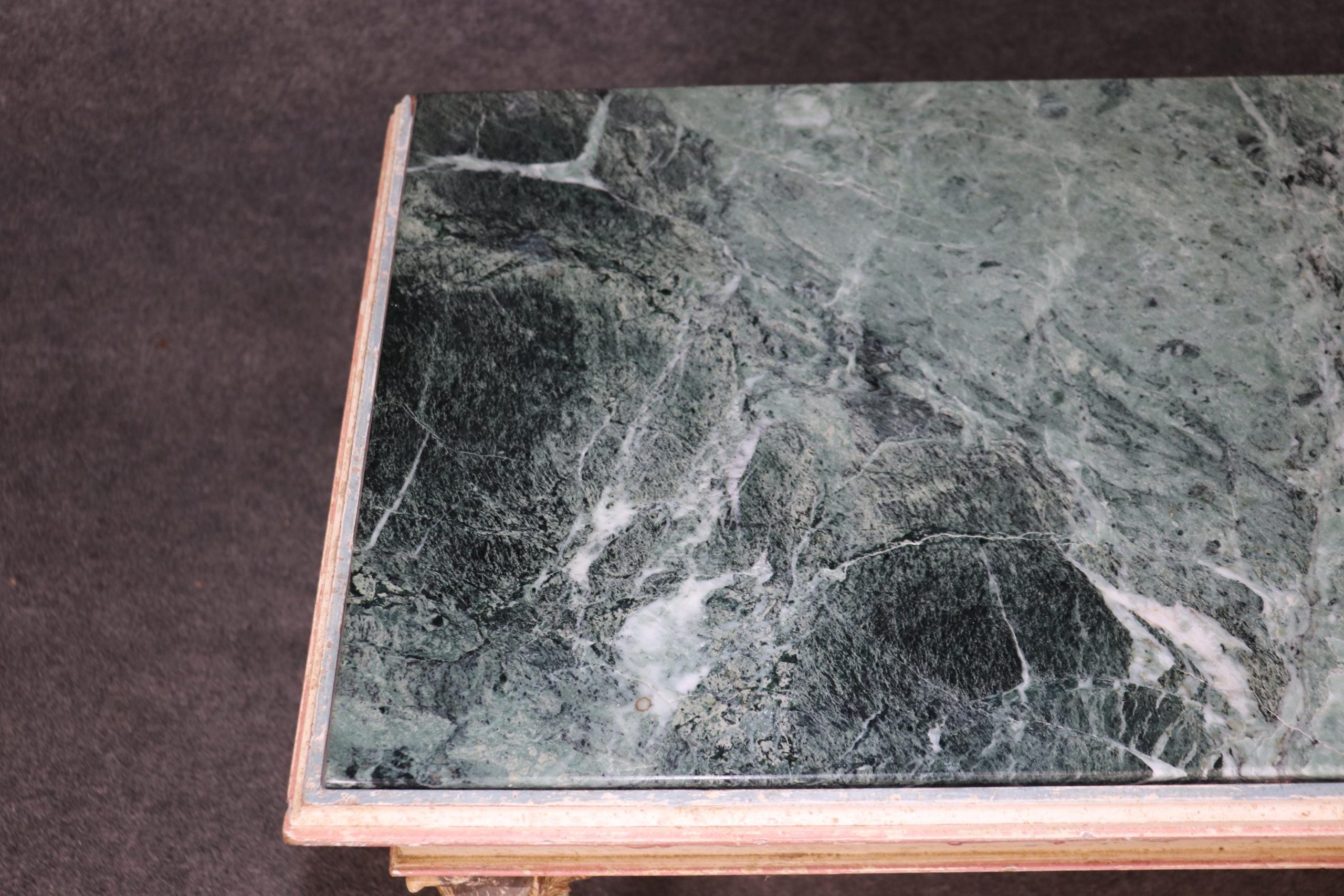 Vintage Italian Venetian Marble Top Console Table: Paint Decorated Accent Table - Image 10