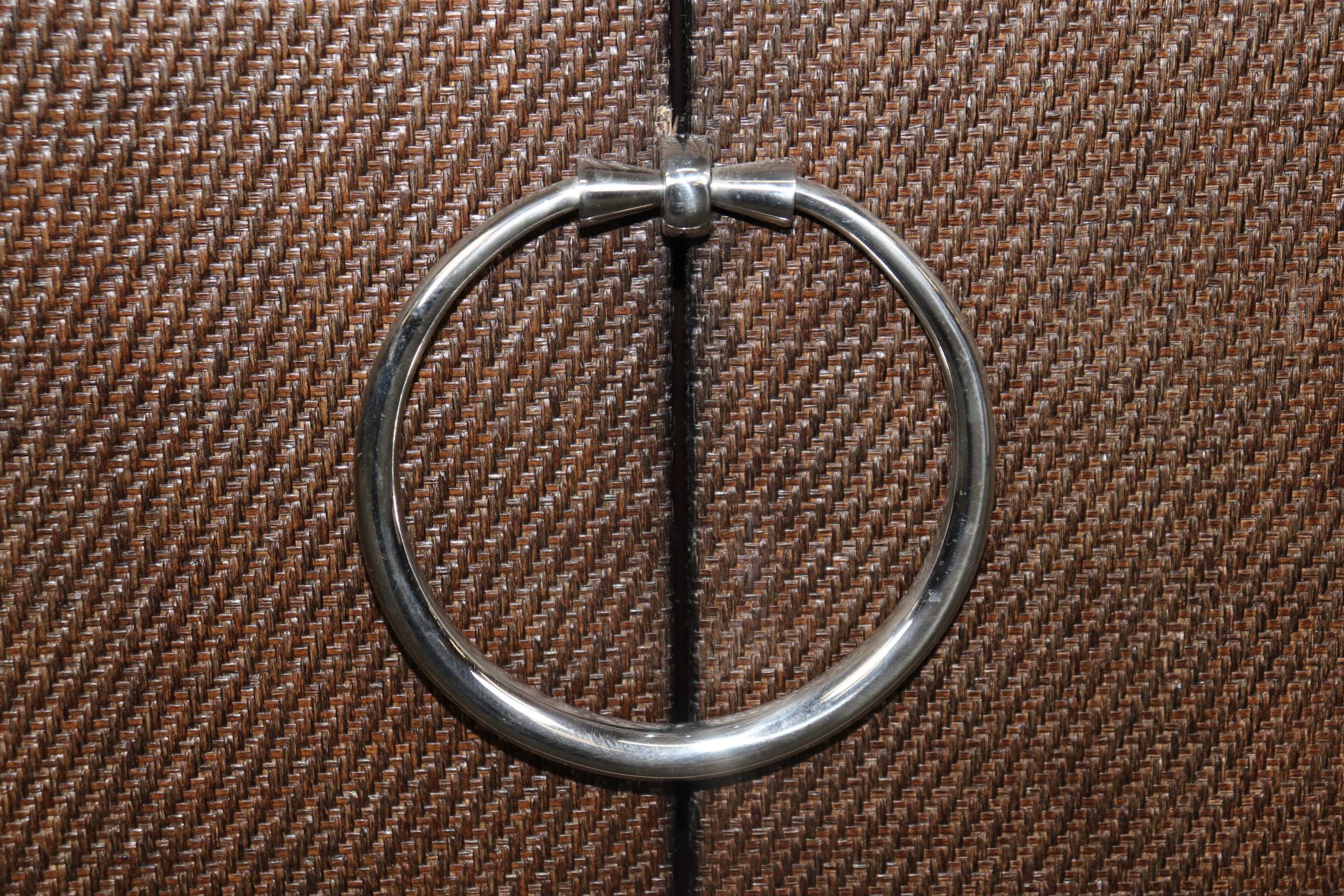 Pair Vintage Canvas Wrapped Commodes: Post Modern Cabinets - Image 9