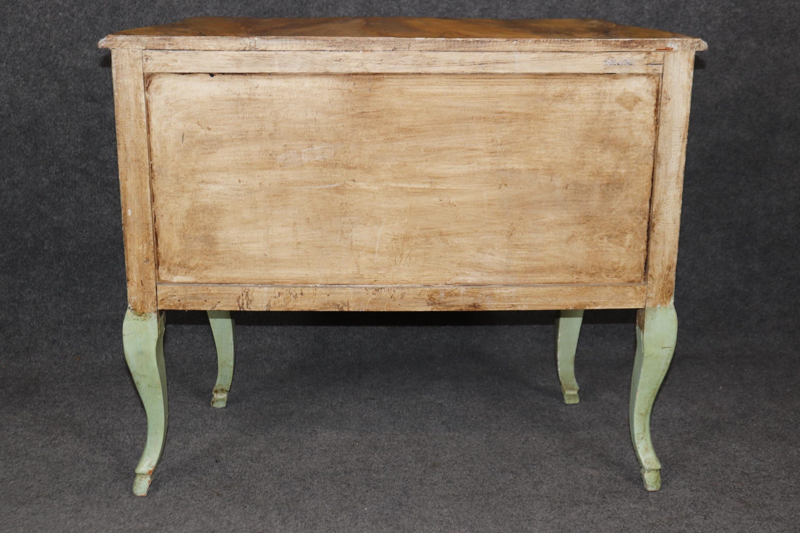 Antique Italian Venetian Commode: Paint Decorated Faux Marble Top Chest - Image 4