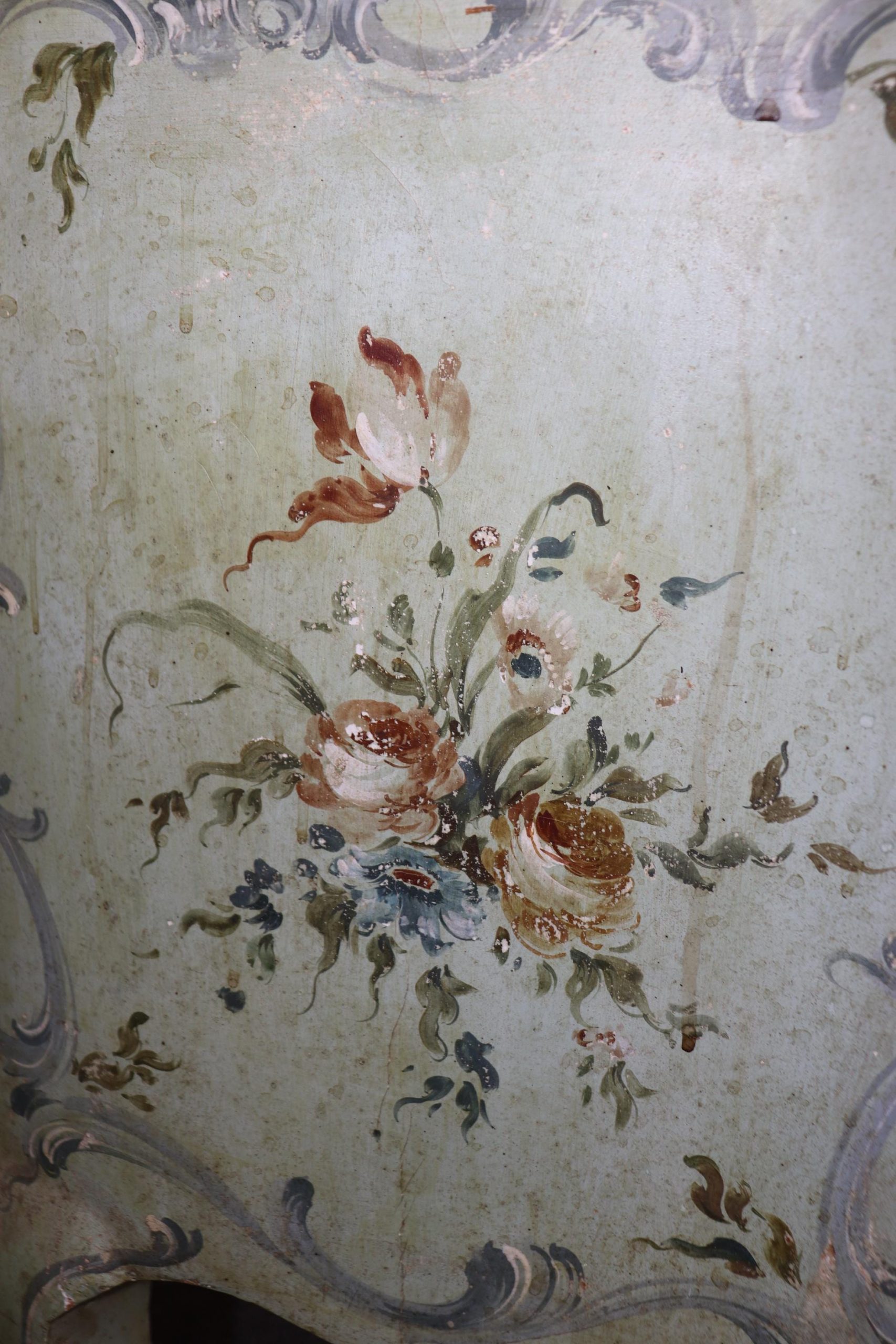 Antique Italian Venetian Commode: Paint Decorated Faux Marble Top Chest - Image 10