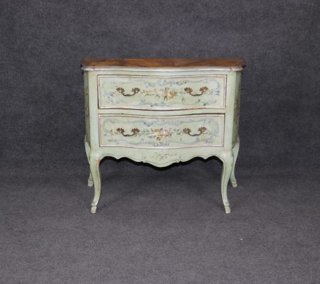 Antique Italian Venetian Commode: Paint Decorated Faux Marble Top Chest