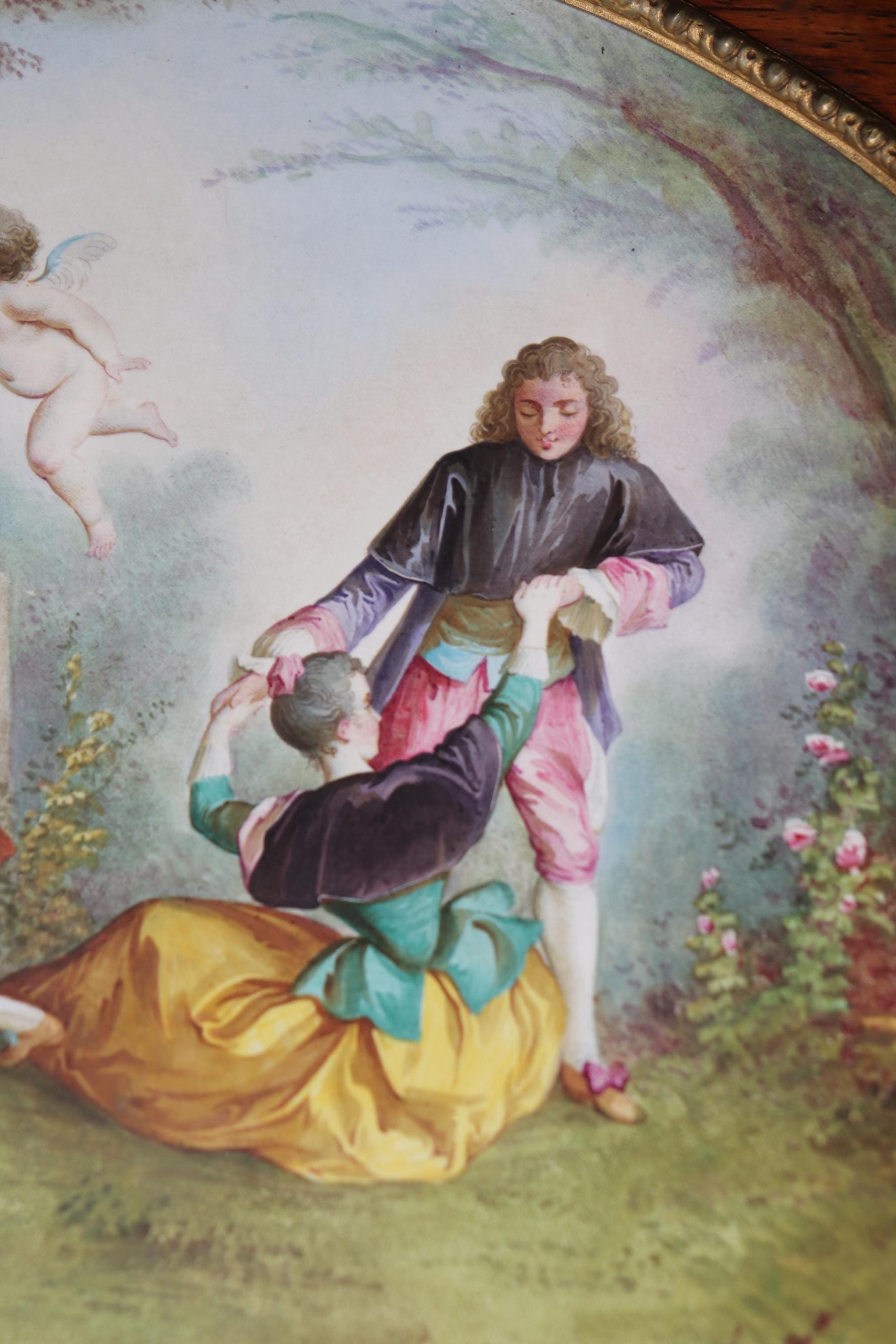 Antique French Louis XV Style Etagere: Sevres Porcelain Plaques, Bronze Mounts - Image 10