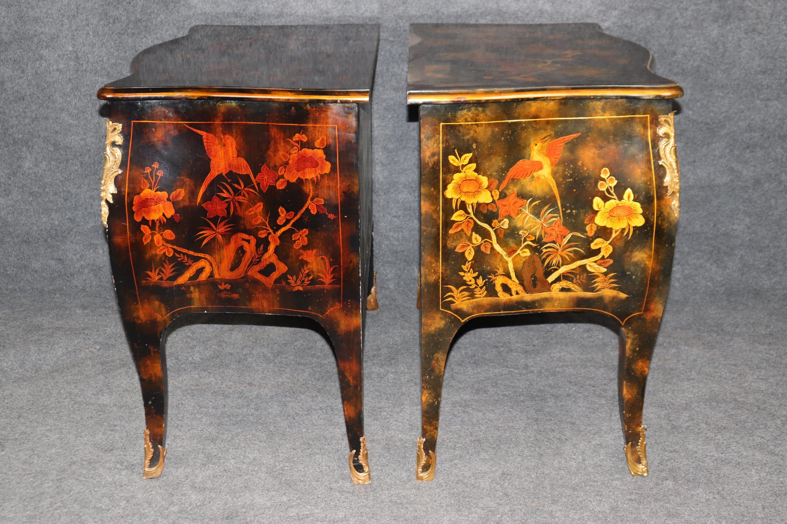 Vintage Maitland Smith Chinoiserie Commodes: Louis XV Style Pair - Image 3