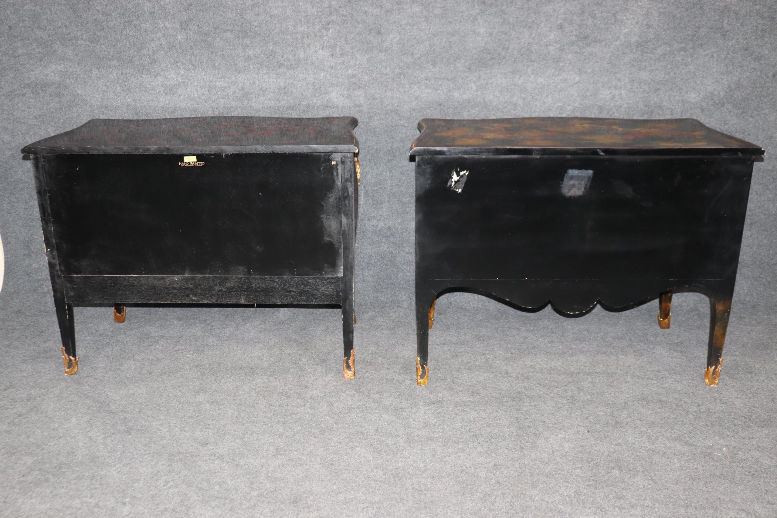 Vintage Maitland Smith Chinoiserie Commodes: Louis XV Style Pair - Image 4