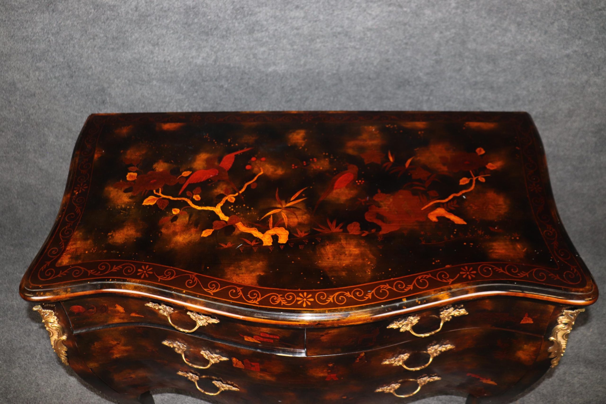 Vintage Maitland Smith Chinoiserie Commodes: Louis XV Style Pair - Image 6