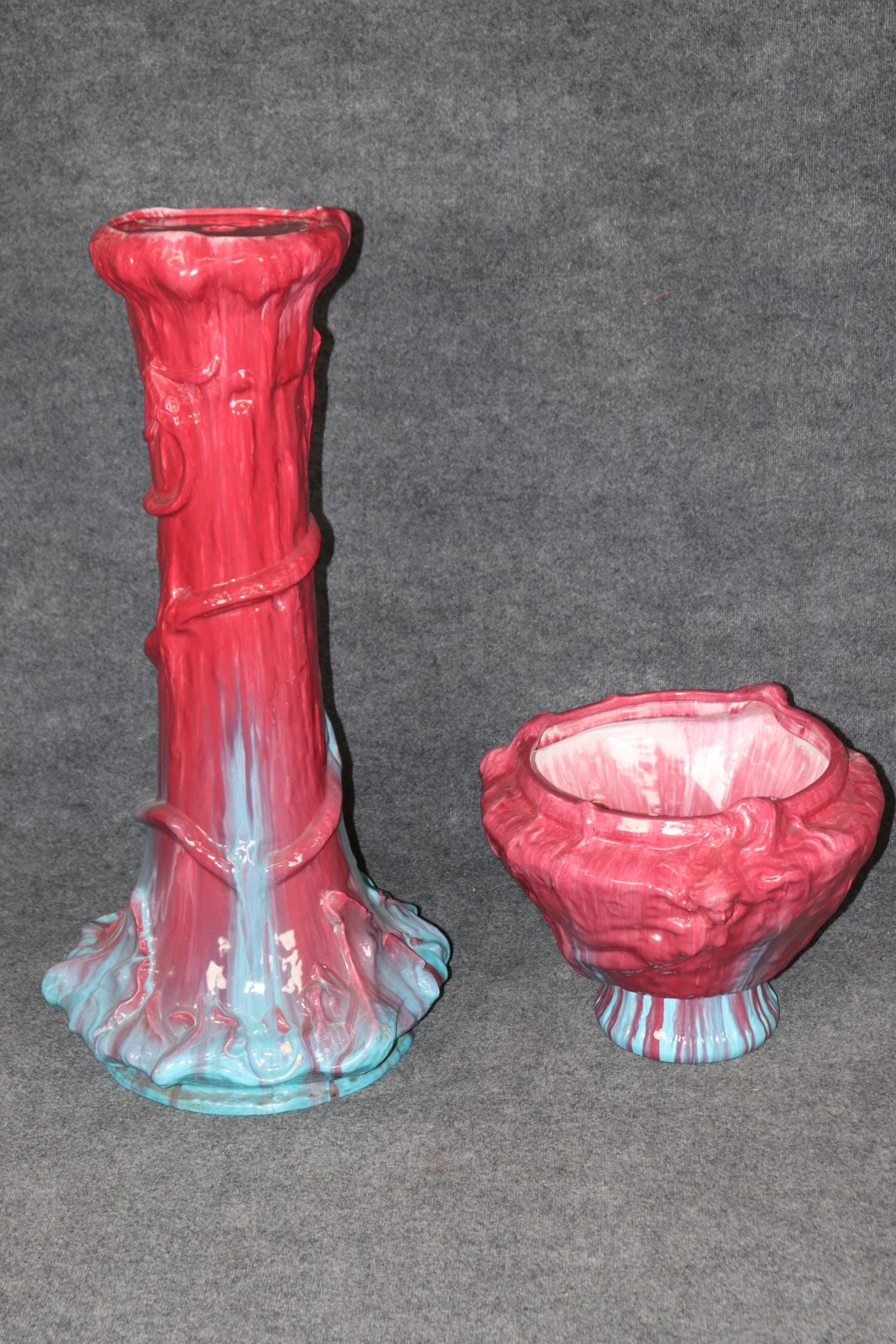 Antique 19th Century Monumental Pair of Majolica Planters, Jardiniere - Image 10