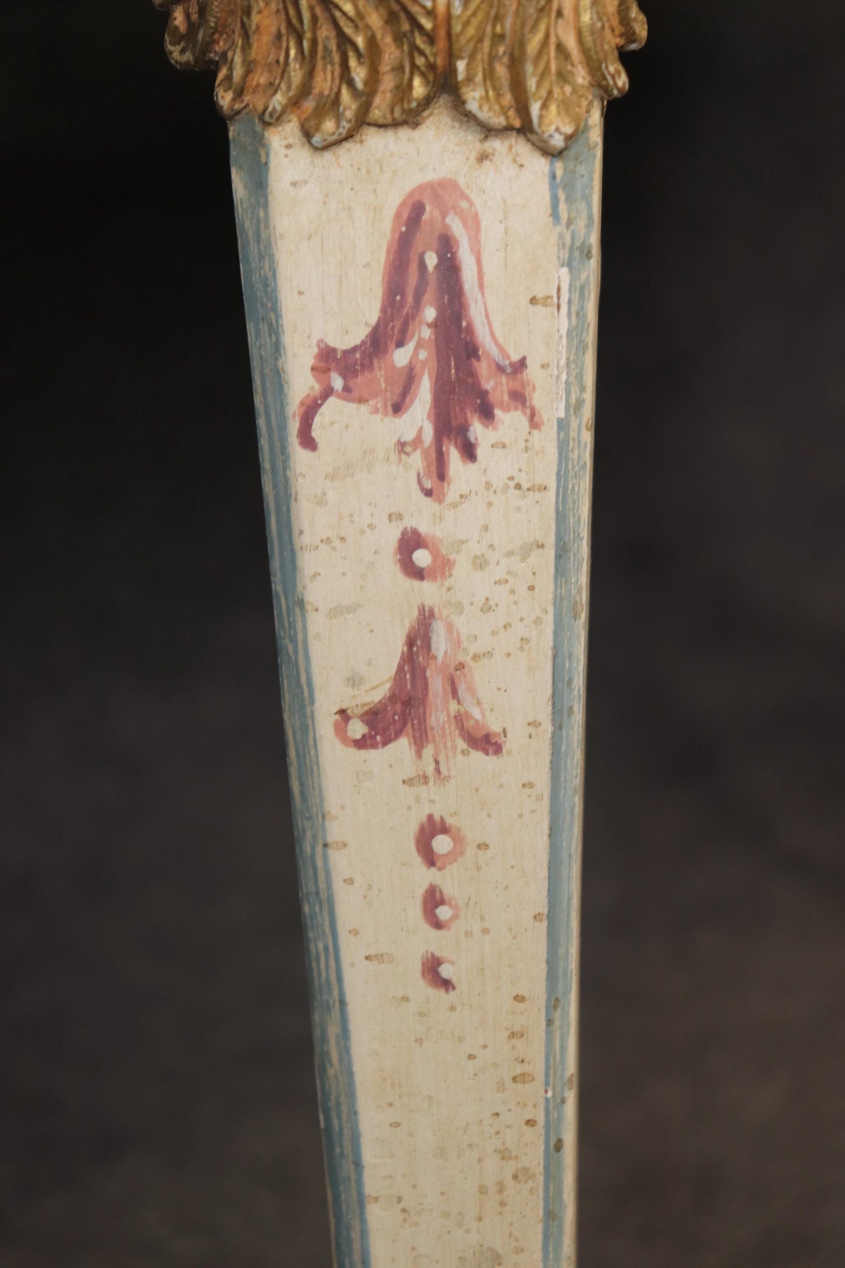 Vintage Italian Venetian Marble Top Console Table: Paint Decorated Accent Table - Image 6