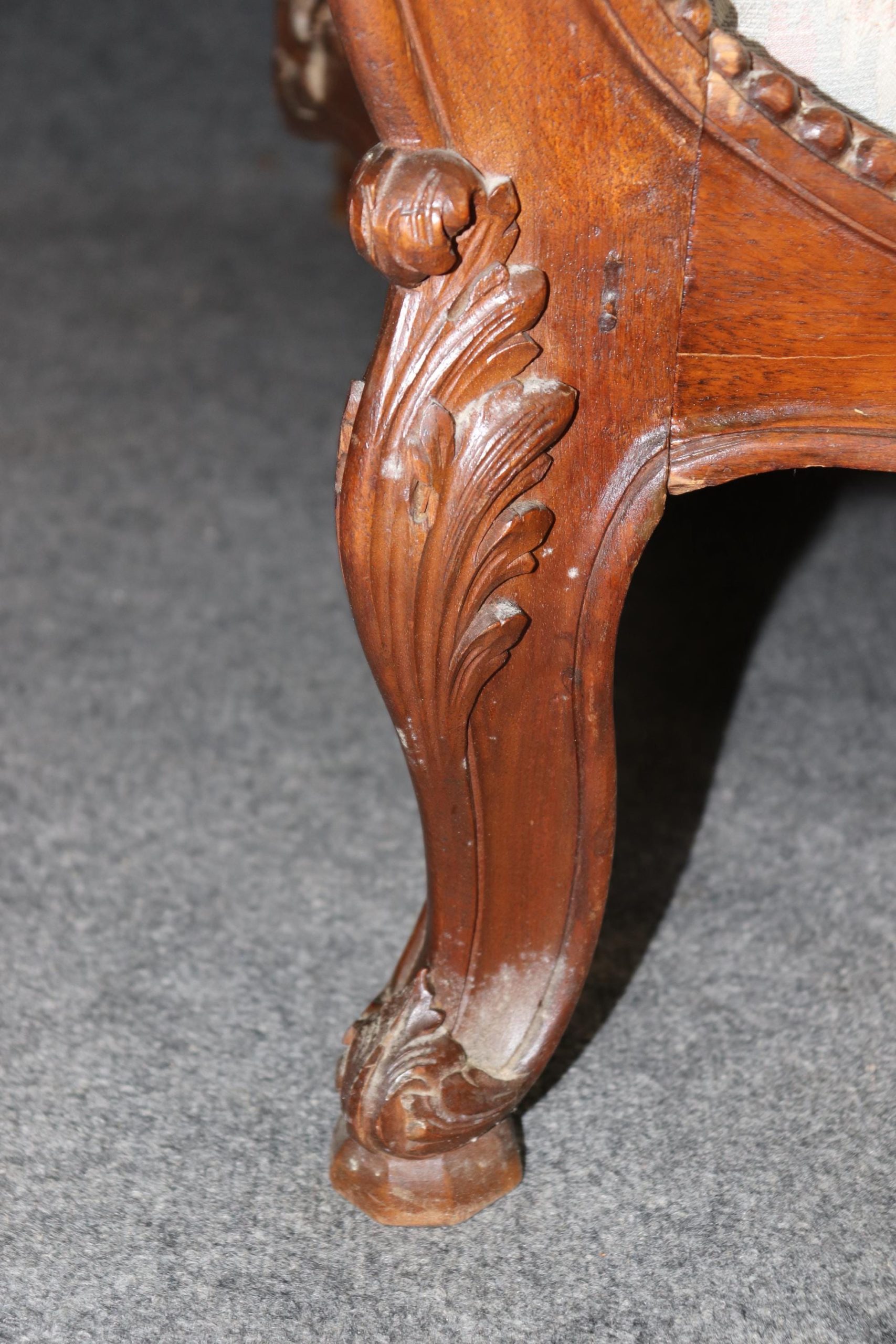 Antique 19th Century Louis XV Style Carved Daybed, Bed - Image 5