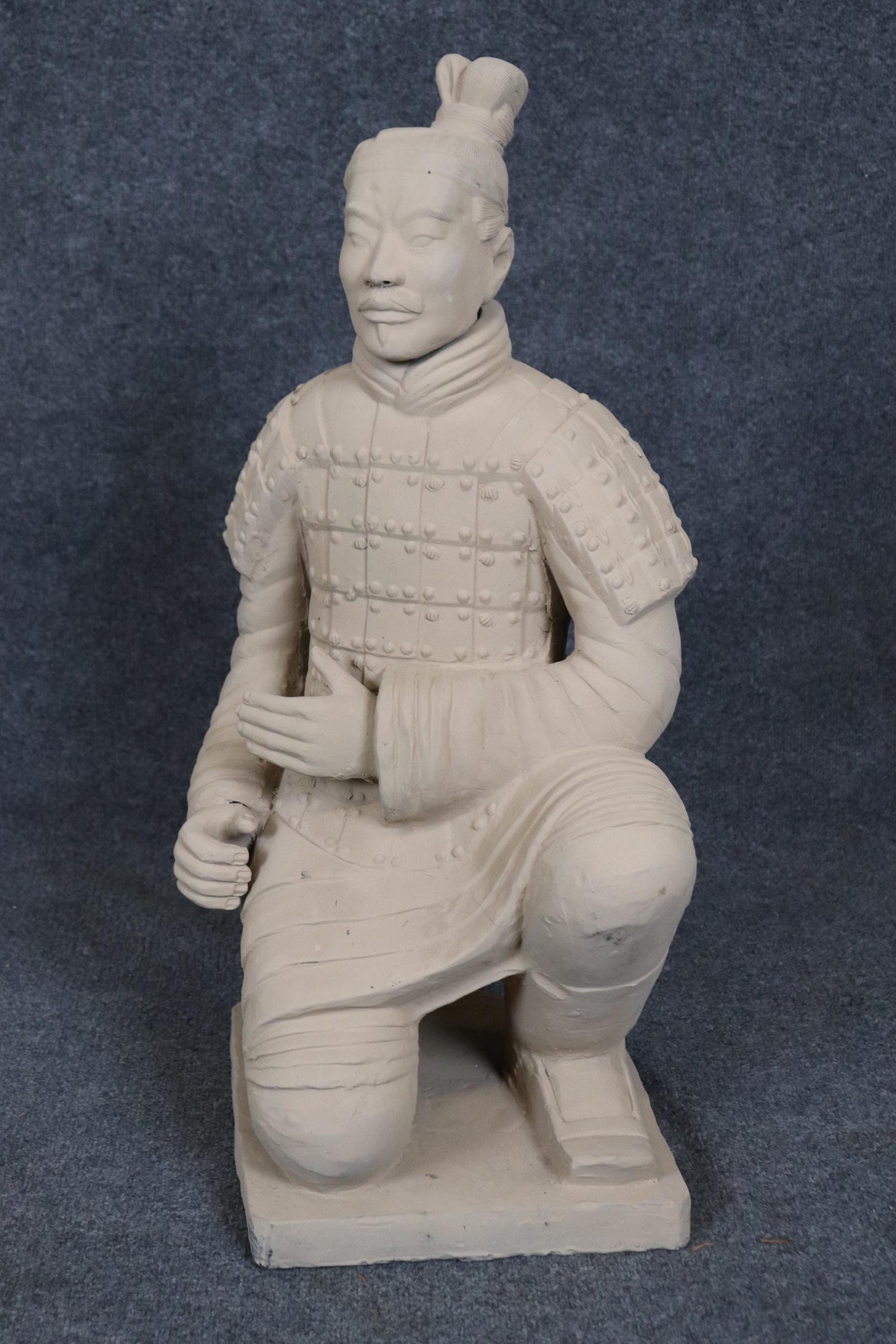 Pair of Terra Cotta Chinese Soldier Sculptures circa 1950s, Statues - Image 6