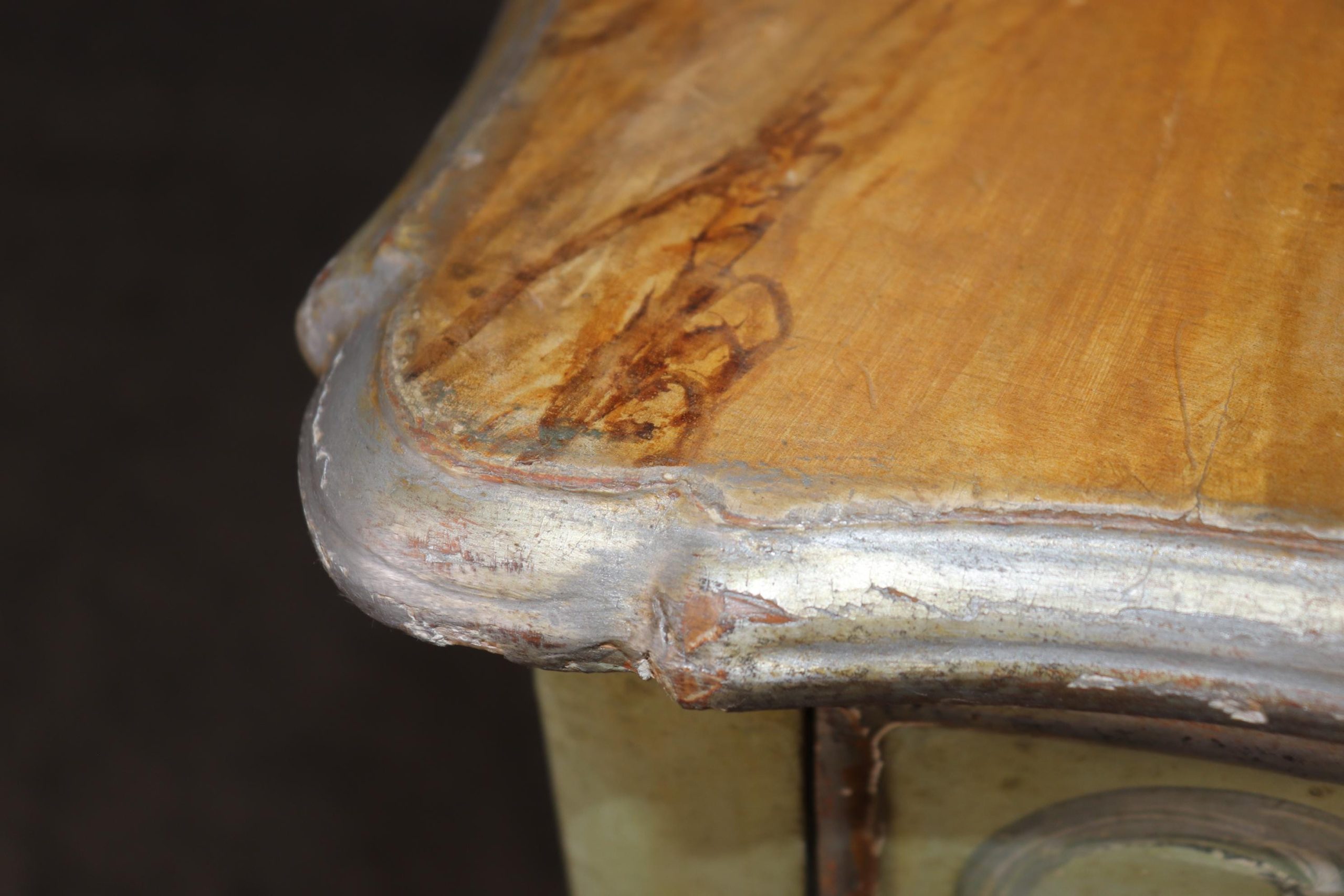 Antique Italian Venetian Commode: Paint Decorated Faux Marble Top Chest - Image 9