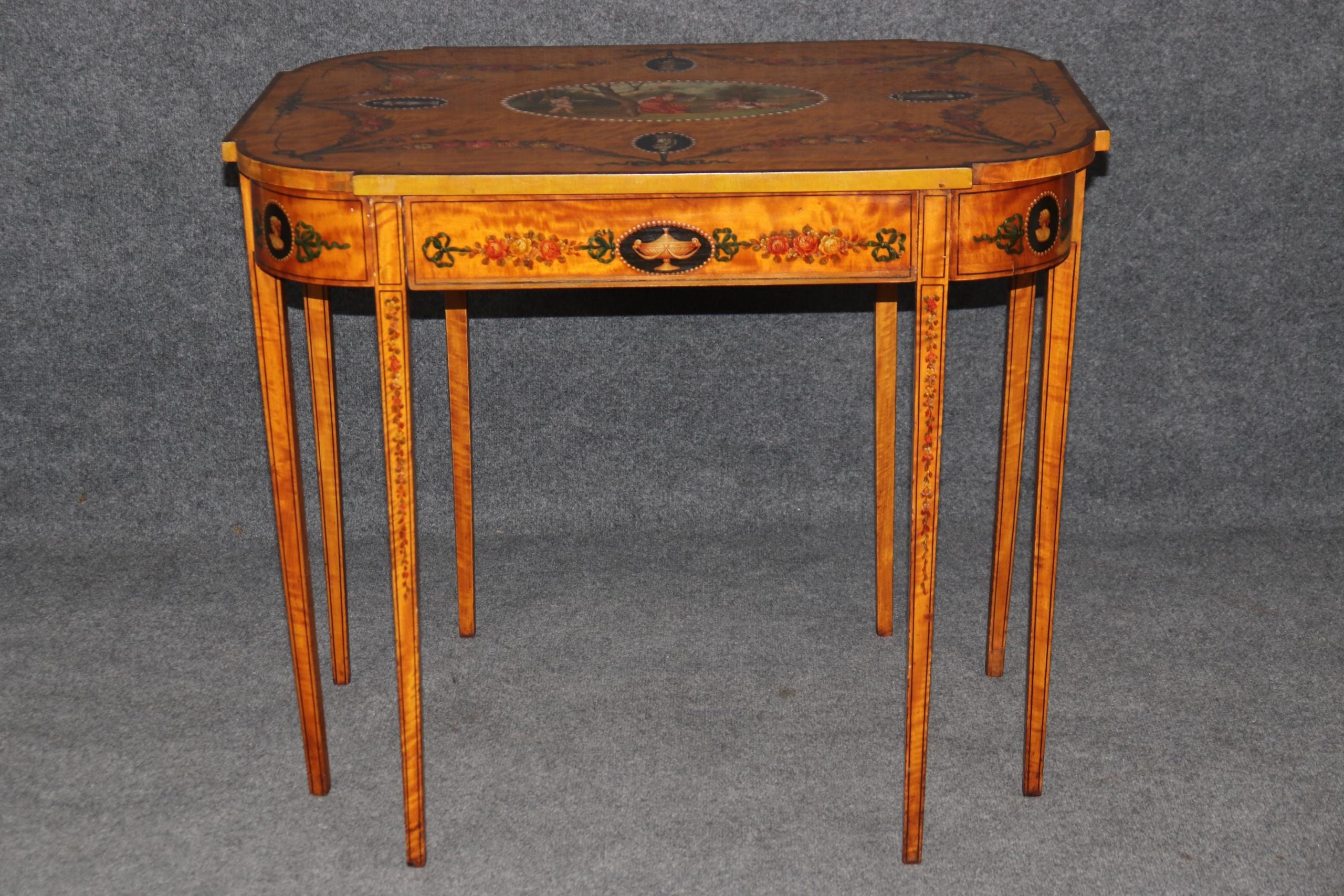 Antique 19th Century English Adams Style Painted Accent Table - Image 2