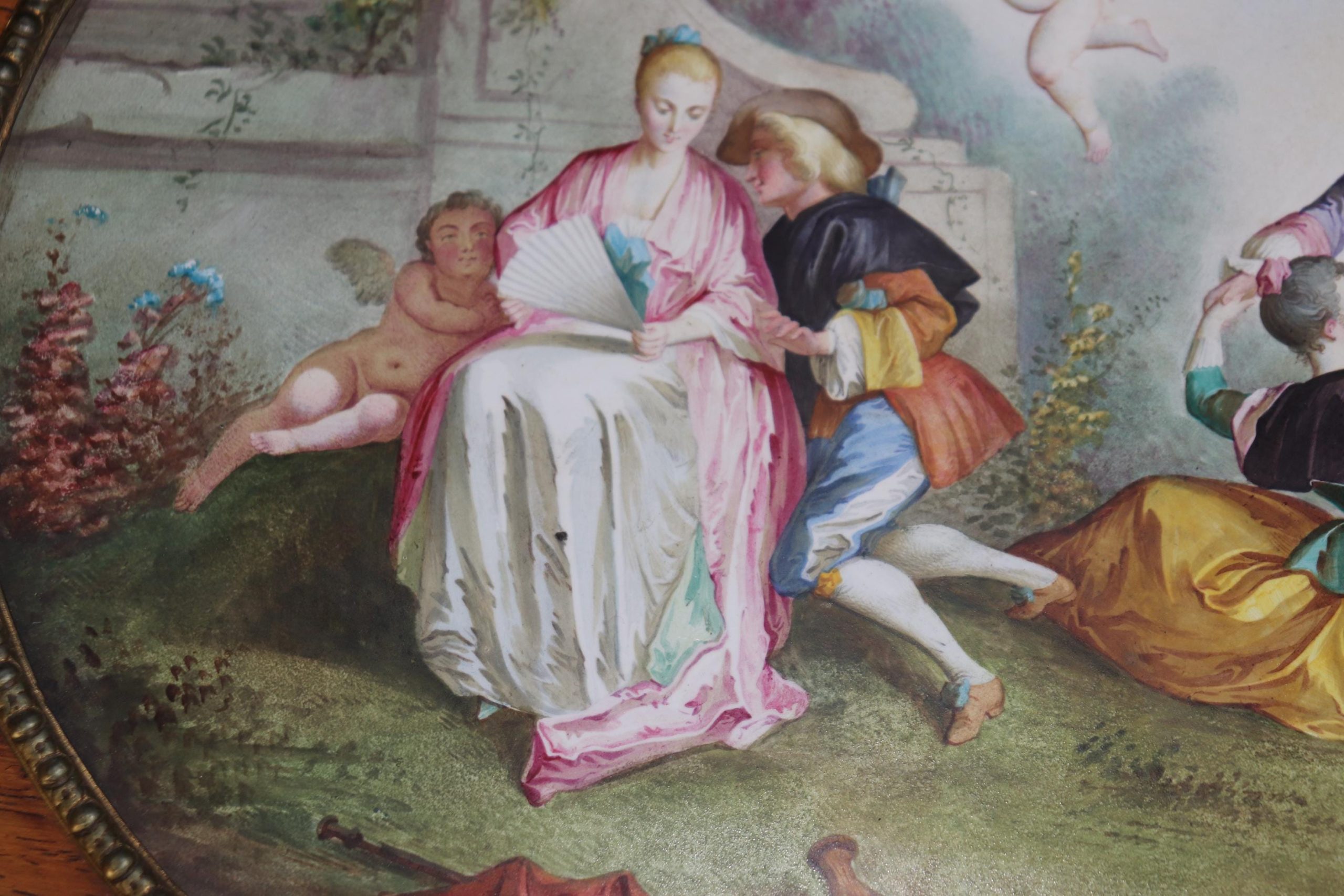 Antique French Louis XV Style Etagere: Sevres Porcelain Plaques, Bronze Mounts - Image 9