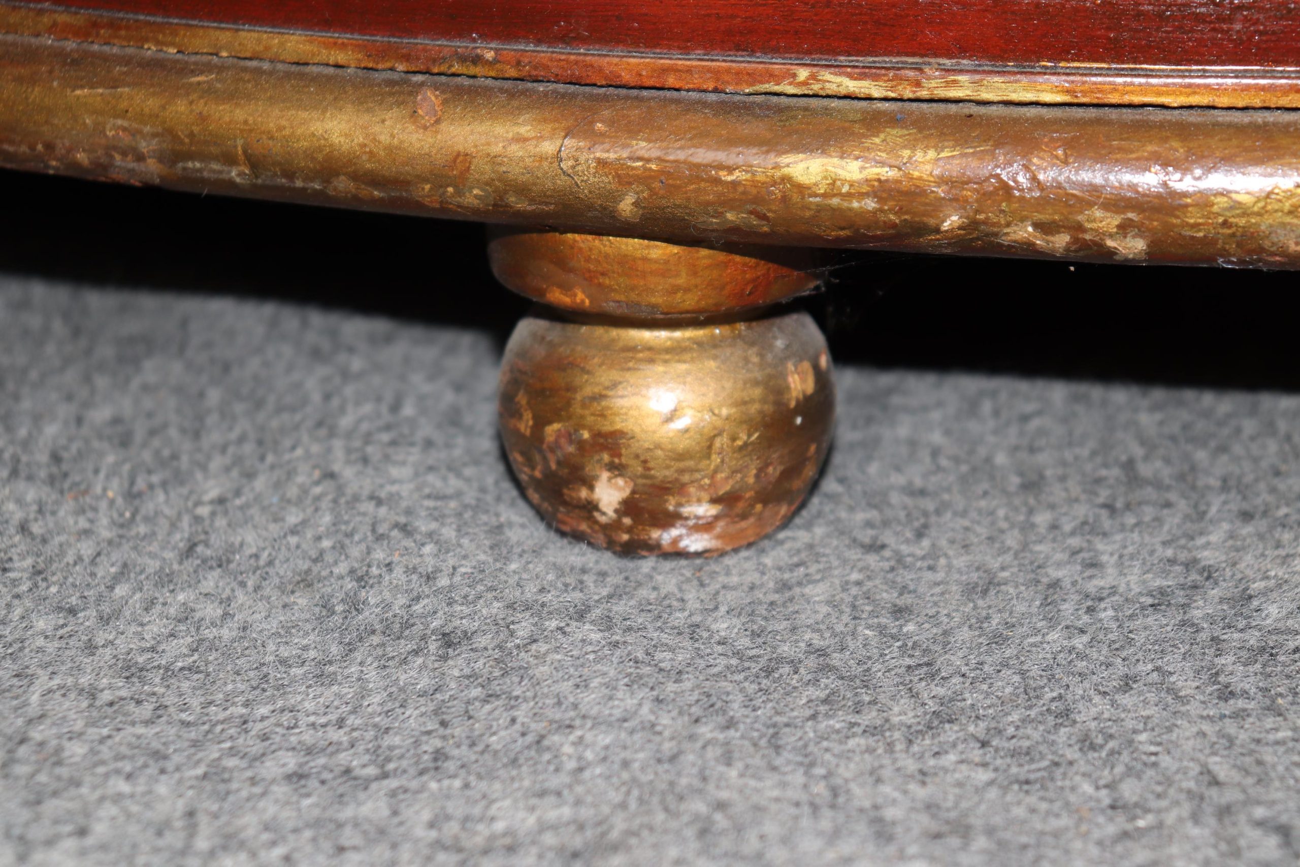 Vintage Paint Decorated Demilune Servers: Mid Century Console Tables, Pair - Image 7