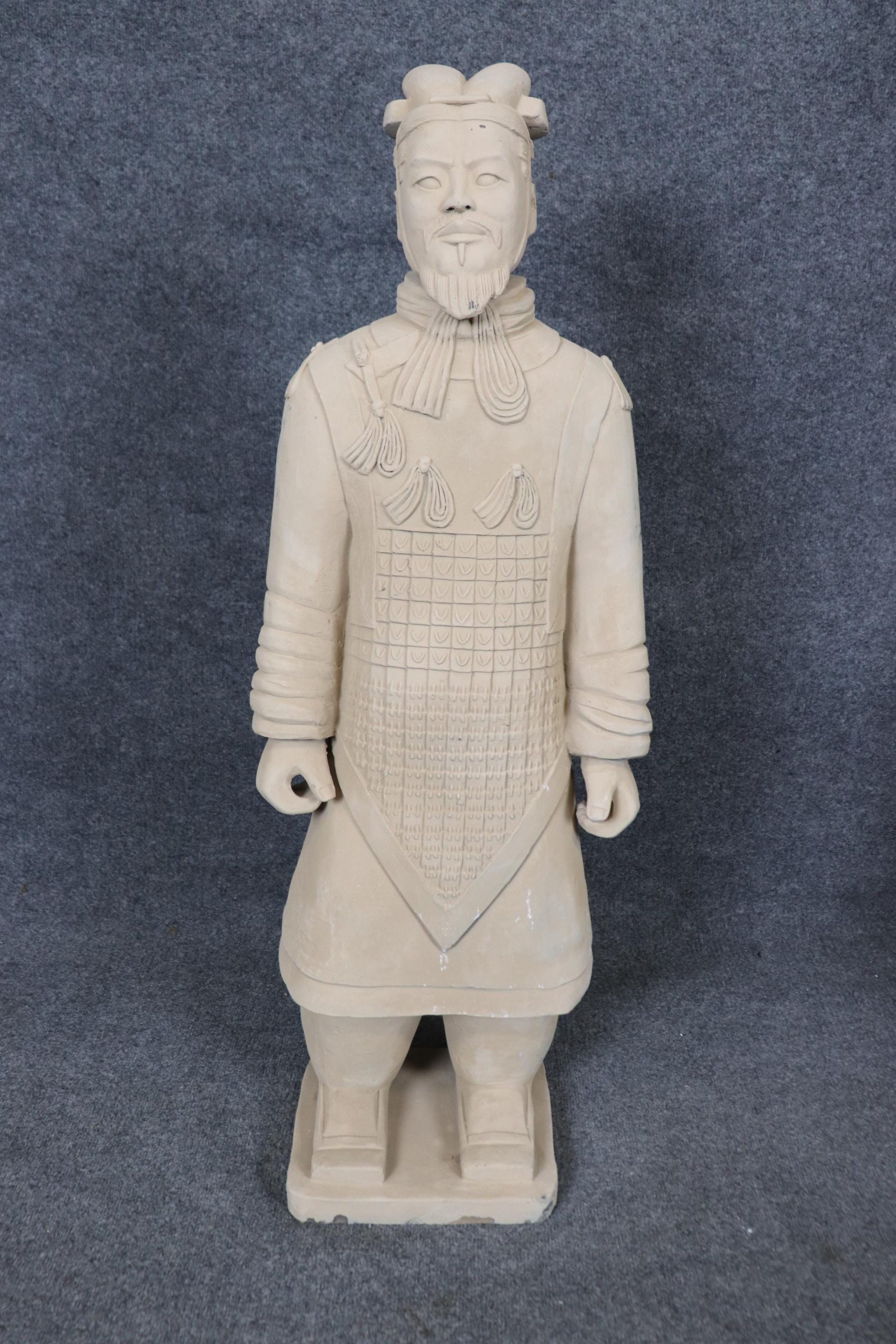 Pair of Terra Cotta Chinese Soldier Sculptures circa 1950s, Statues - Image 7