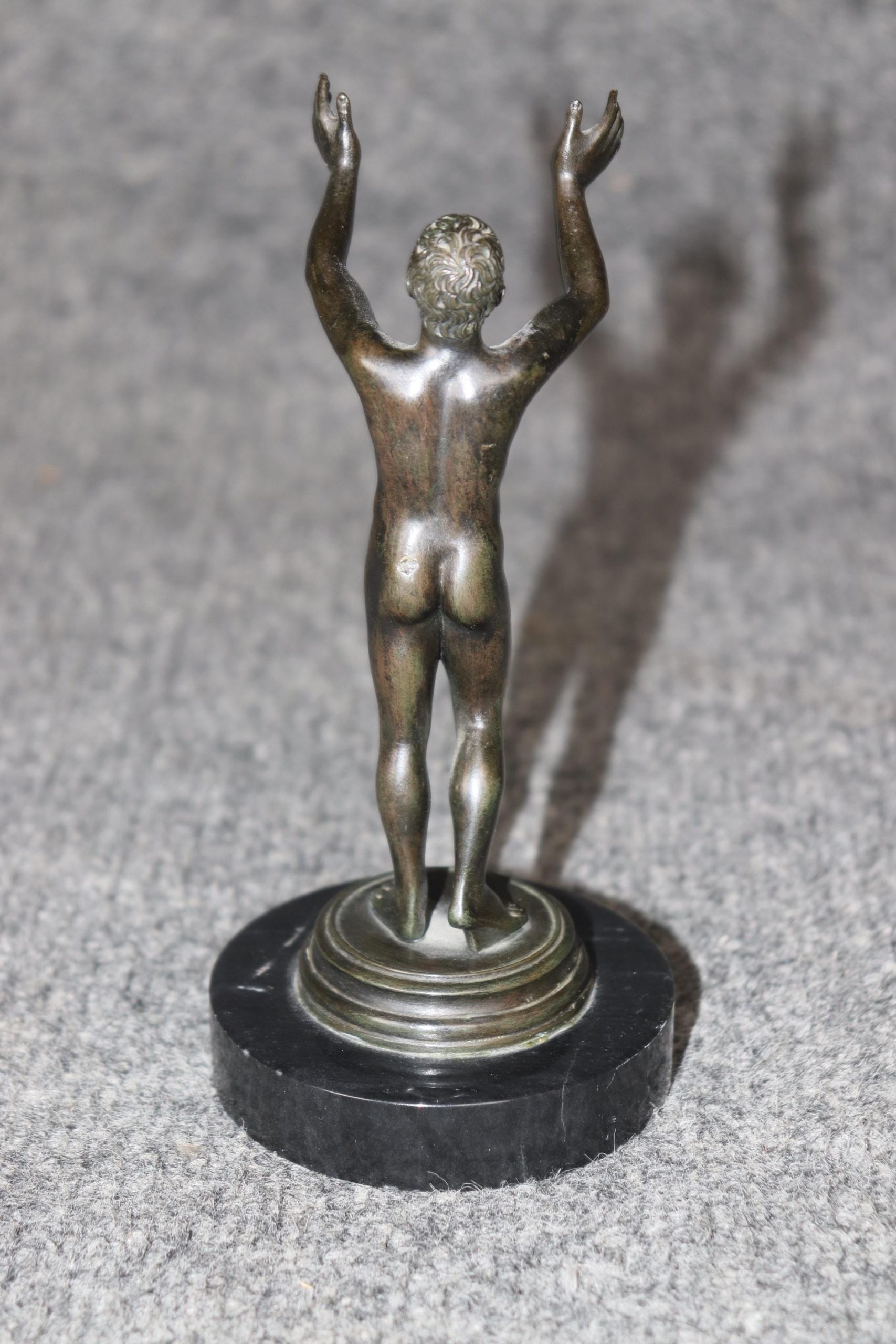 Vintage Italian Grand Tour Bronze Figural Statue on Marble Base - Image 2