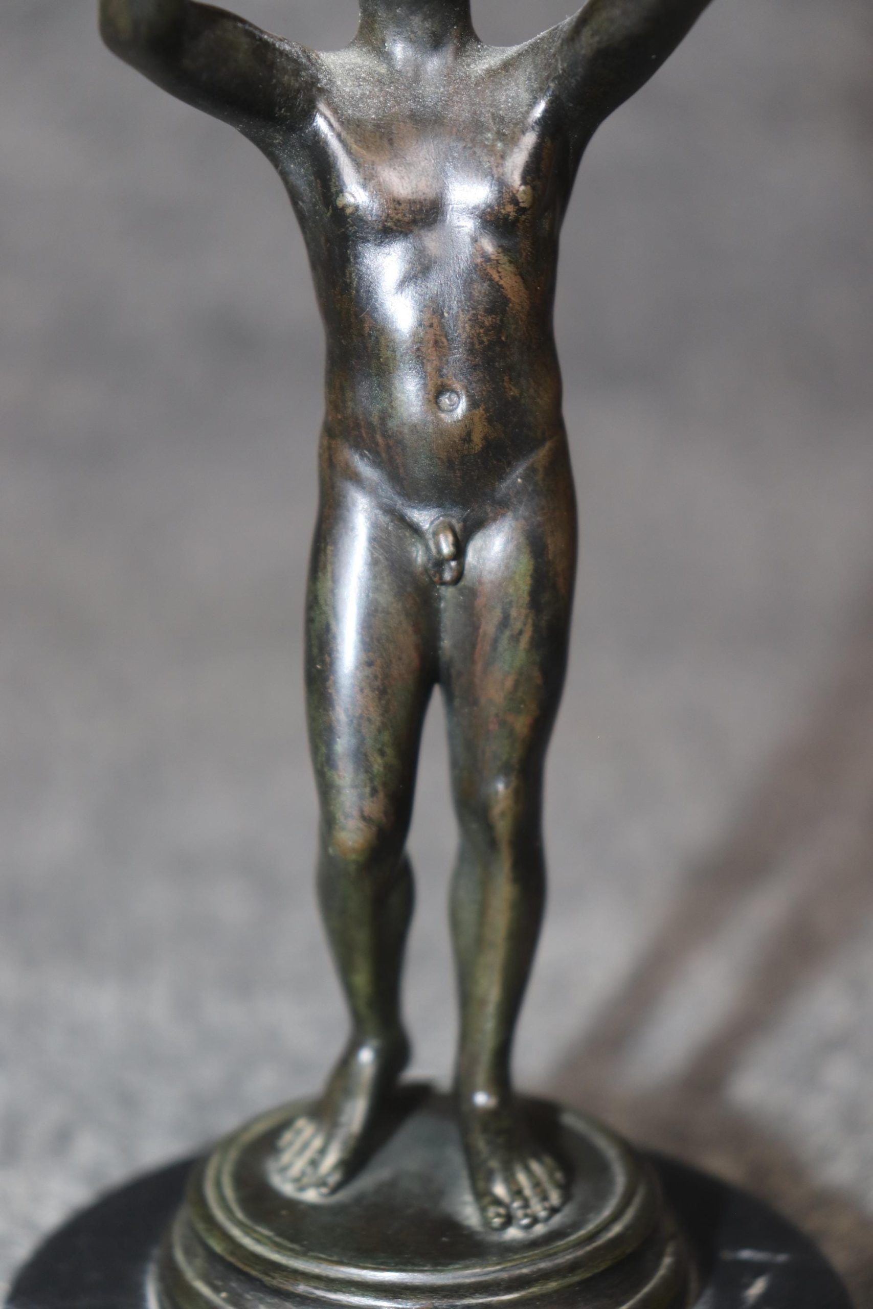 Vintage Italian Grand Tour Bronze Figural Statue on Marble Base - Image 7