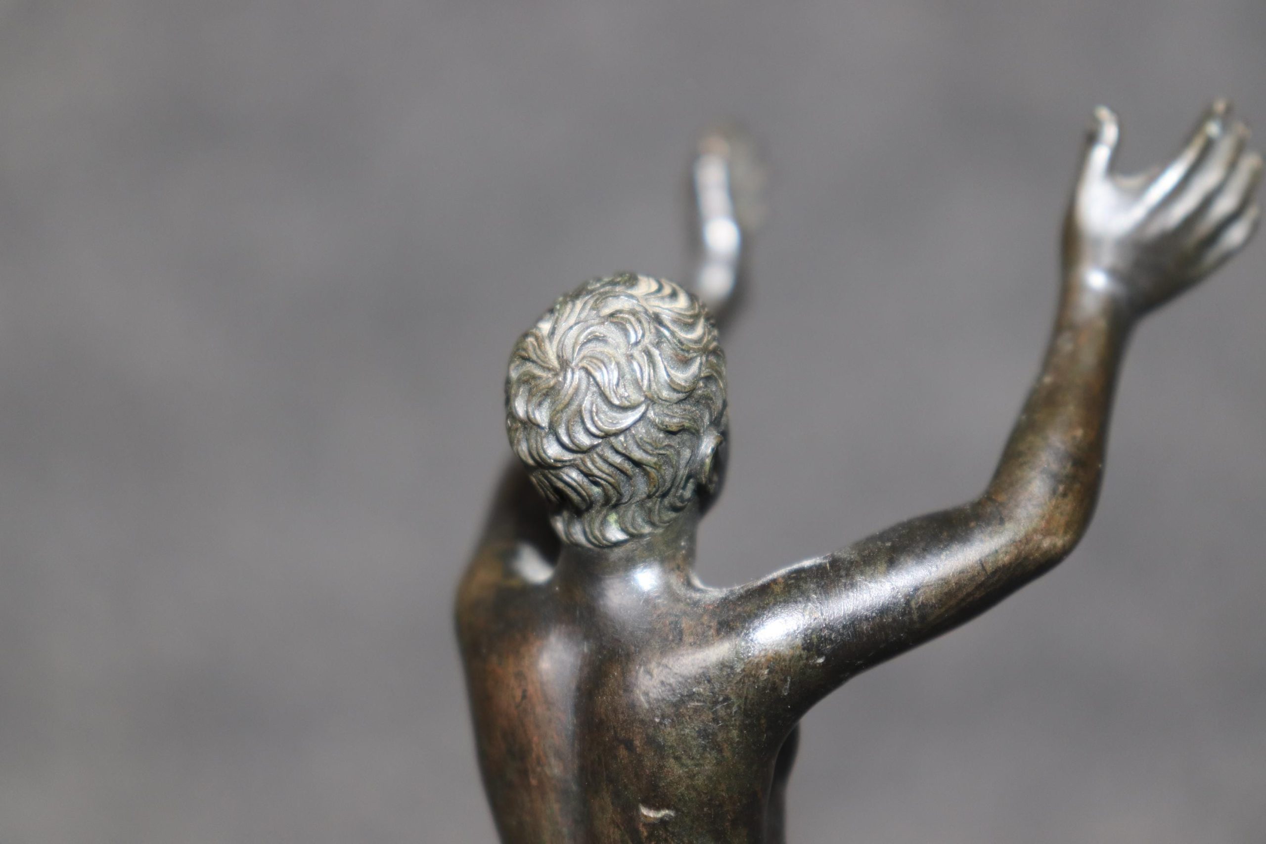 Vintage Italian Grand Tour Bronze Figural Statue on Marble Base - Image 8