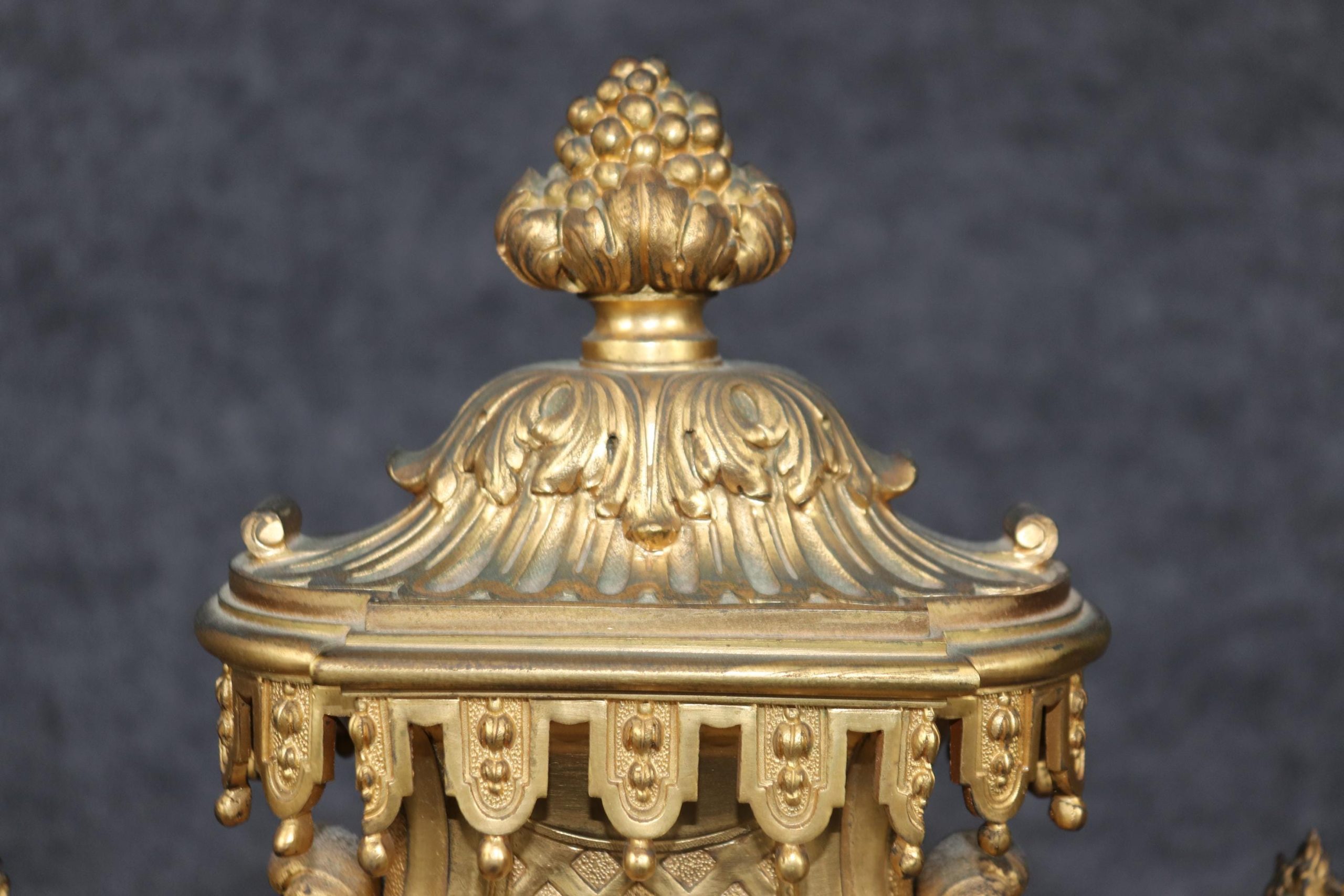 Antique 19th Century French Empire Style Bronze Ormolu Clock Set by Maison Marquis, Mantle Clock - Image 8