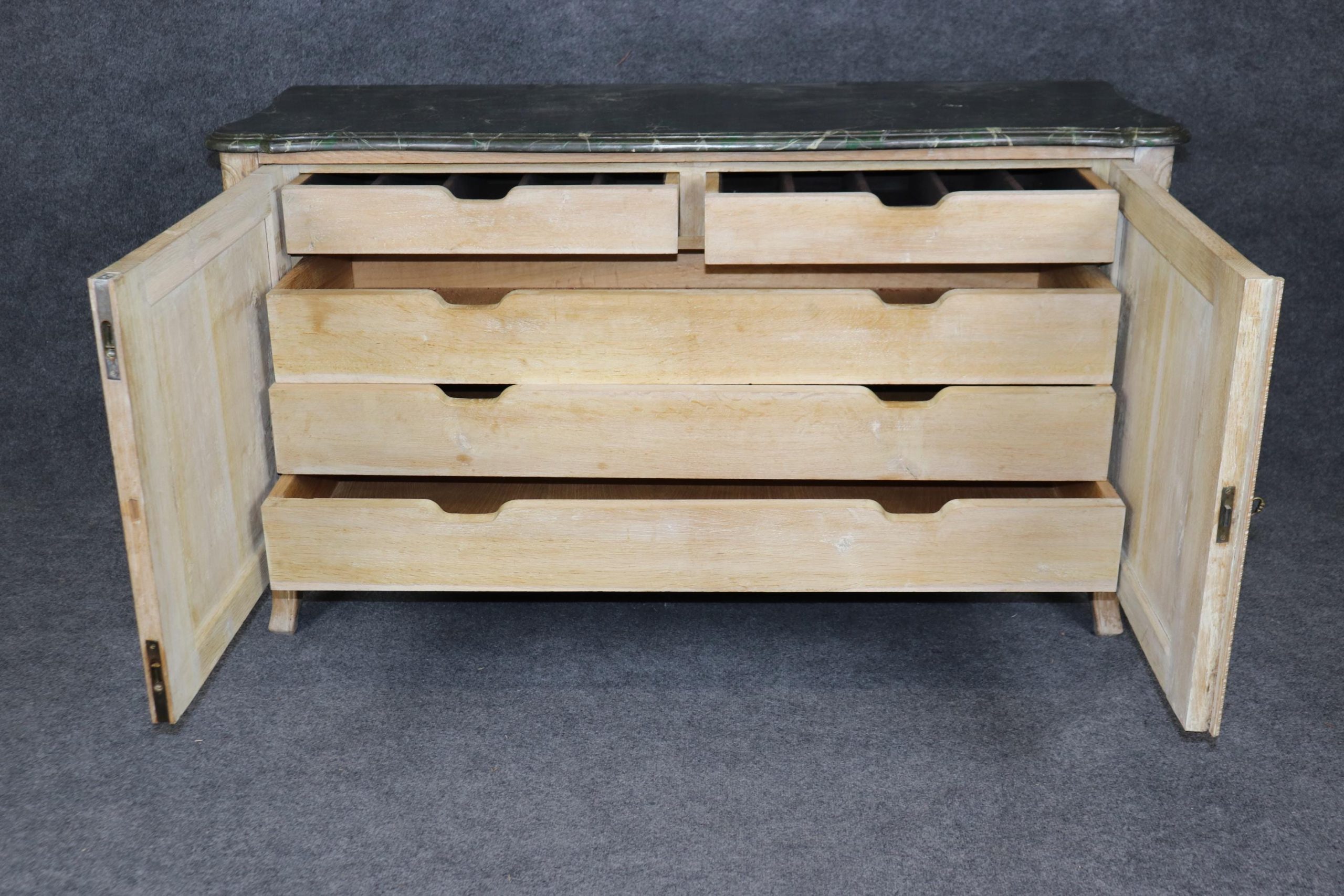 Vintage Regency Style Commode: Carved, Distressed Paint - Image 4